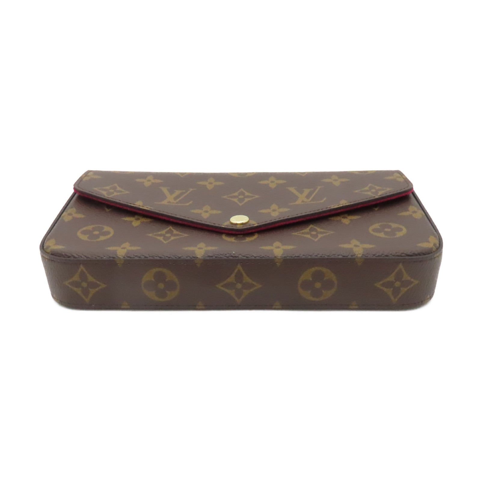LOUIS VUITTON Monogram Felicie Pochette金扣鏈帶肩背袋啡色