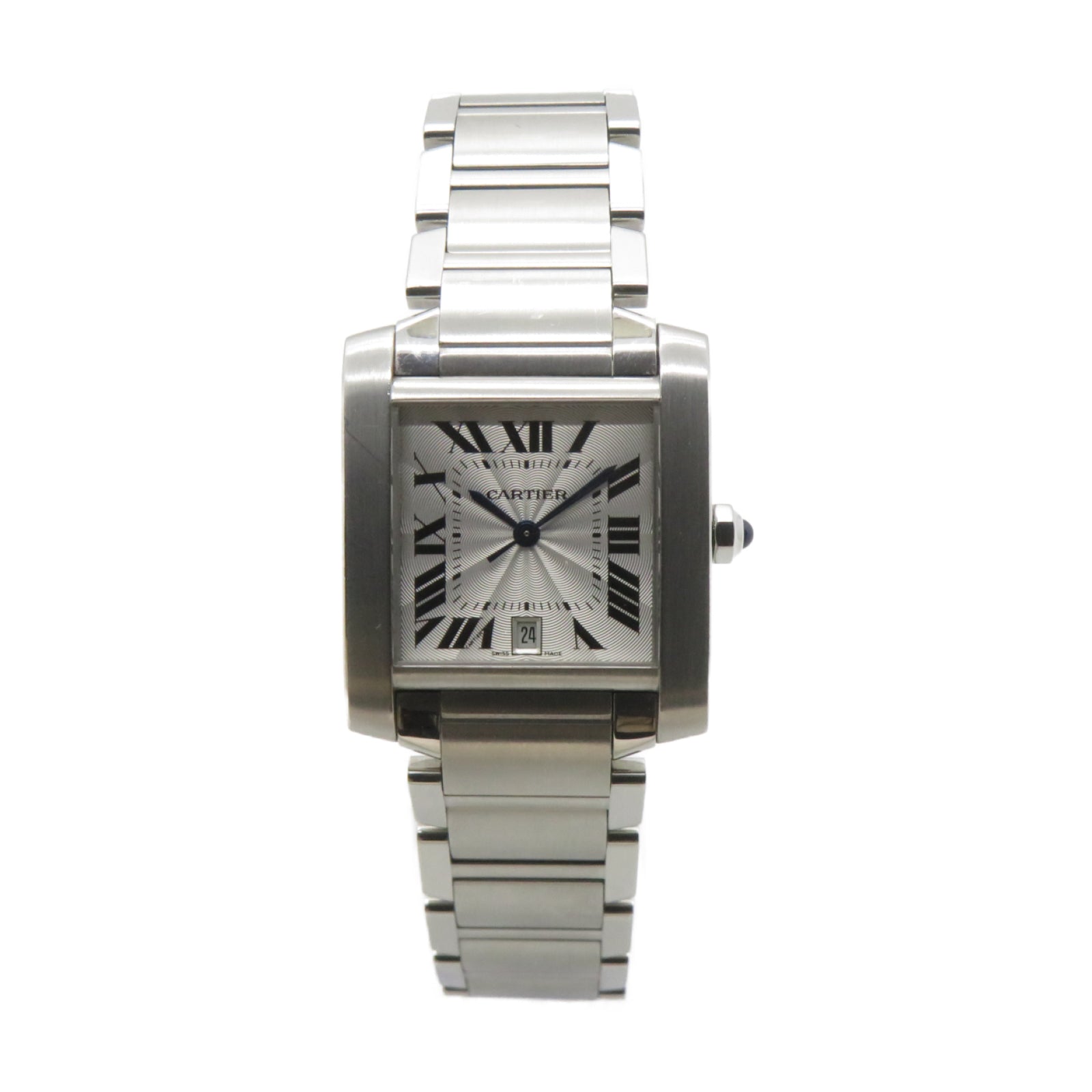 CARTIER Tank Francaise不鏽鋼自動機芯手錶白色