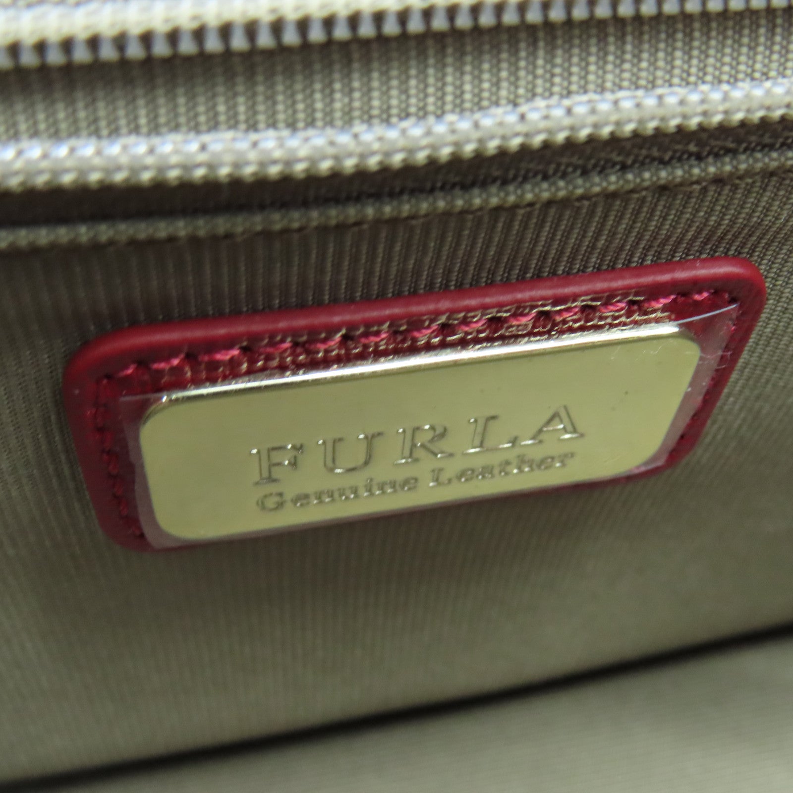 Furla 皮革Chain Shoulder金扣鏈帶肩背袋紅色