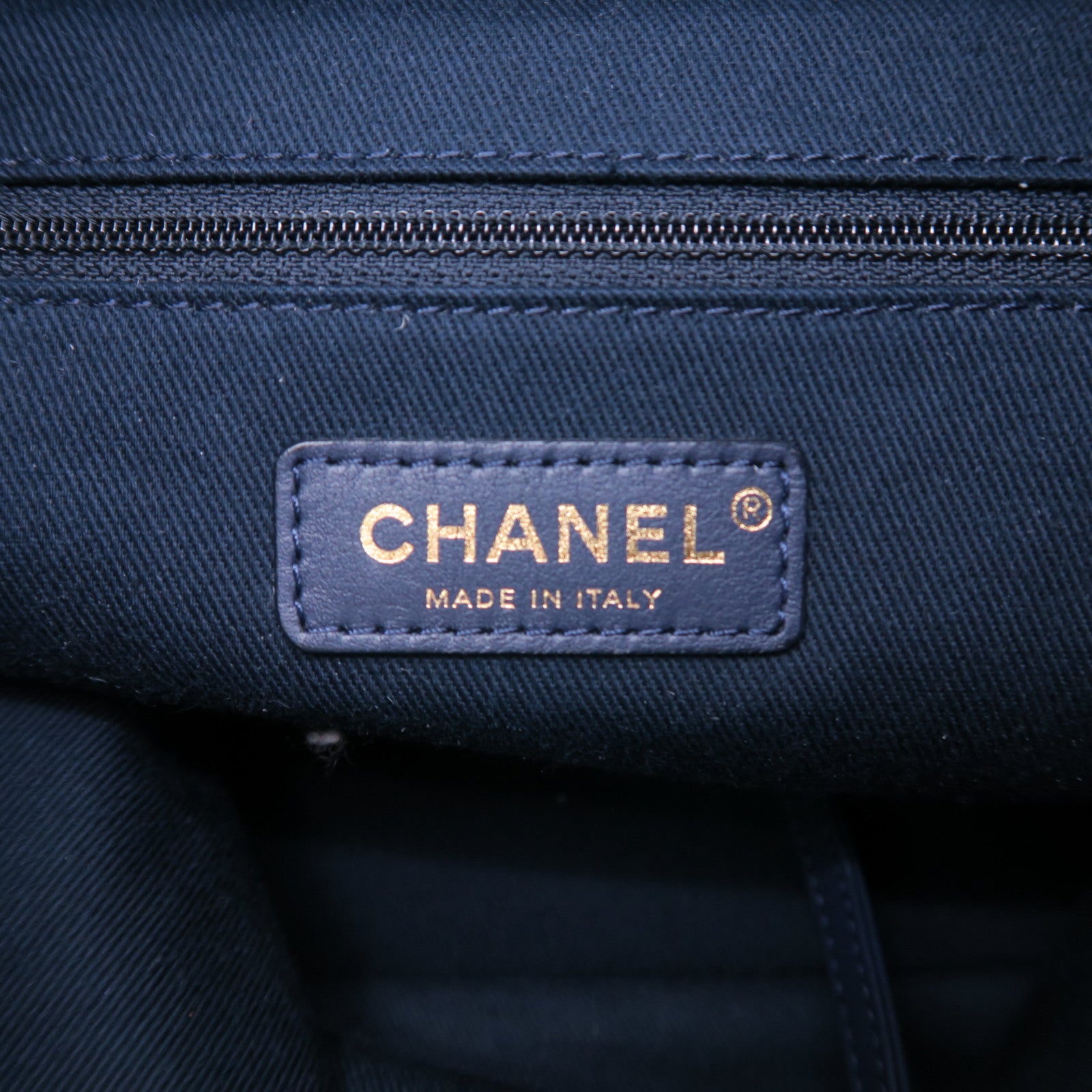 CHANEL 混合纖維Backpack金扣背包藍色