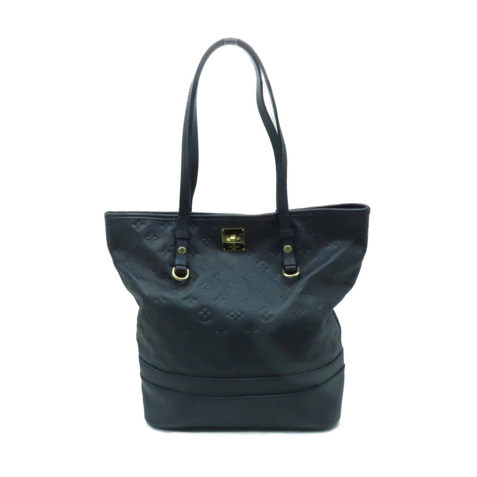LOUIS VUITTON Monogram Empreinte Citadine PM金扣手挽袋黑色