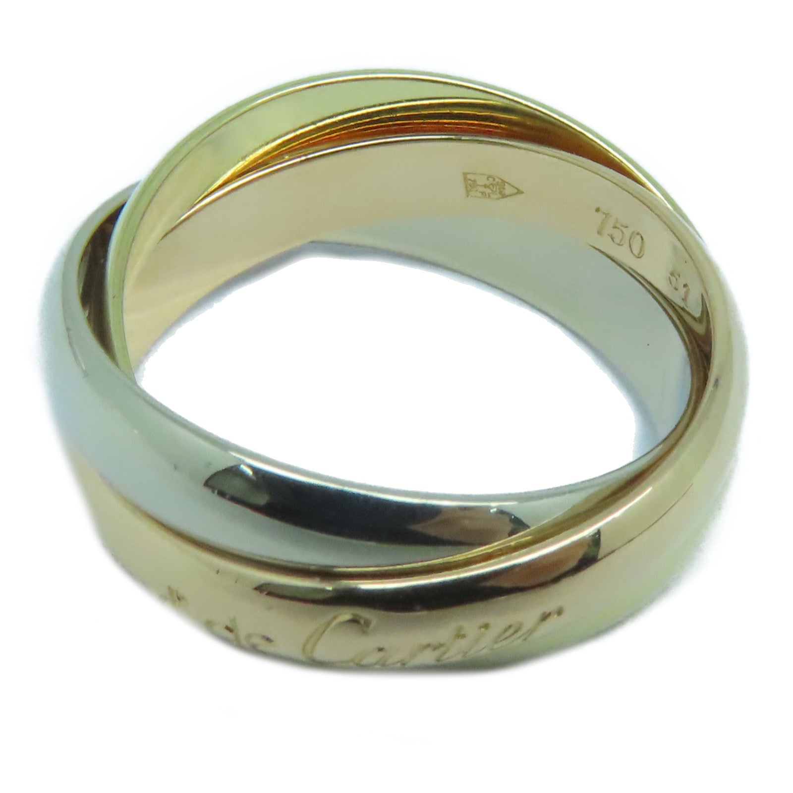 CARTIER 18K黃金/玫瑰金/白金Trinity Ring 2.8mm戒指US#5.75/Cartier#51金色/粉金色/銀色