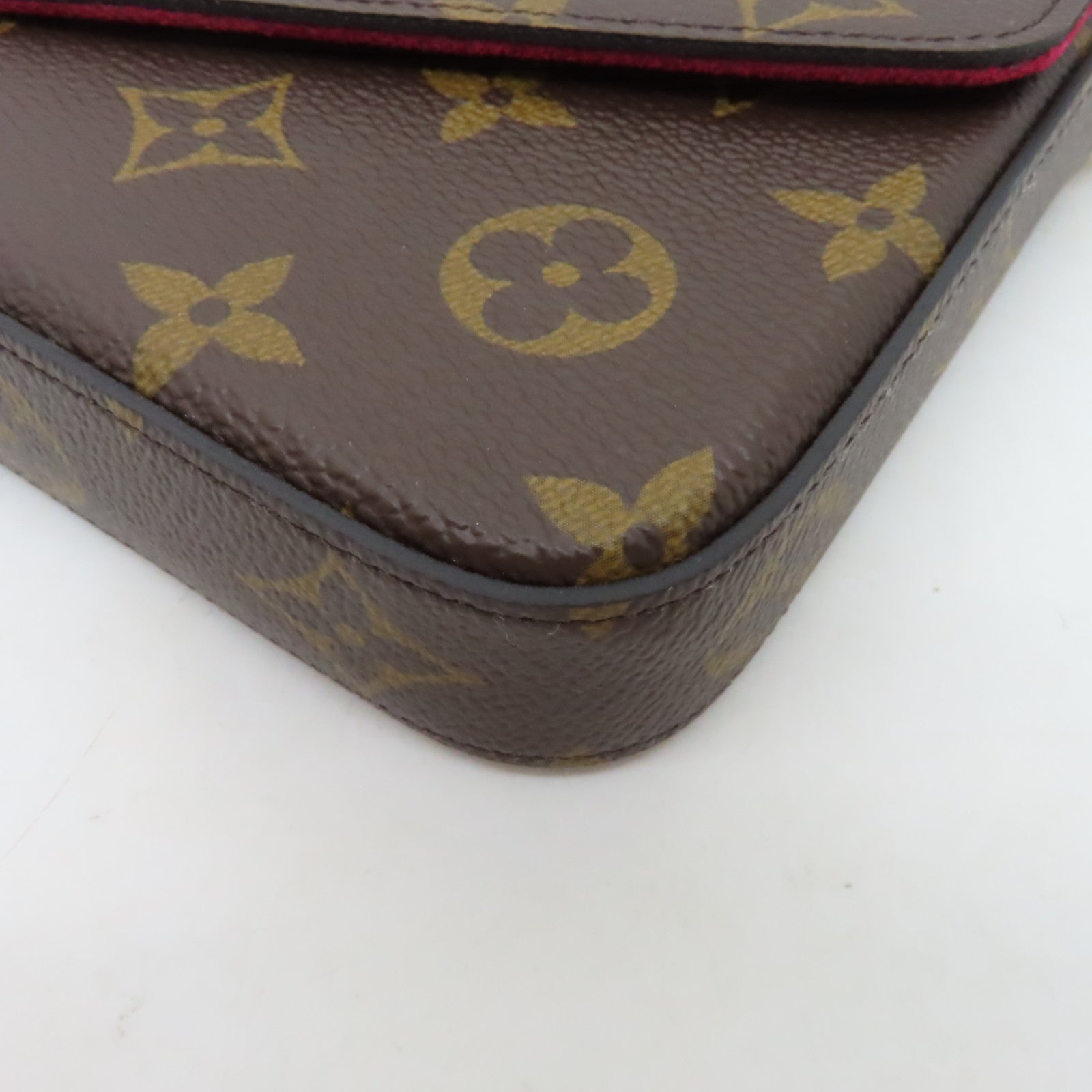 LOUIS VUITTON Monogram Felicie Pochette金扣鏈帶肩背袋啡色