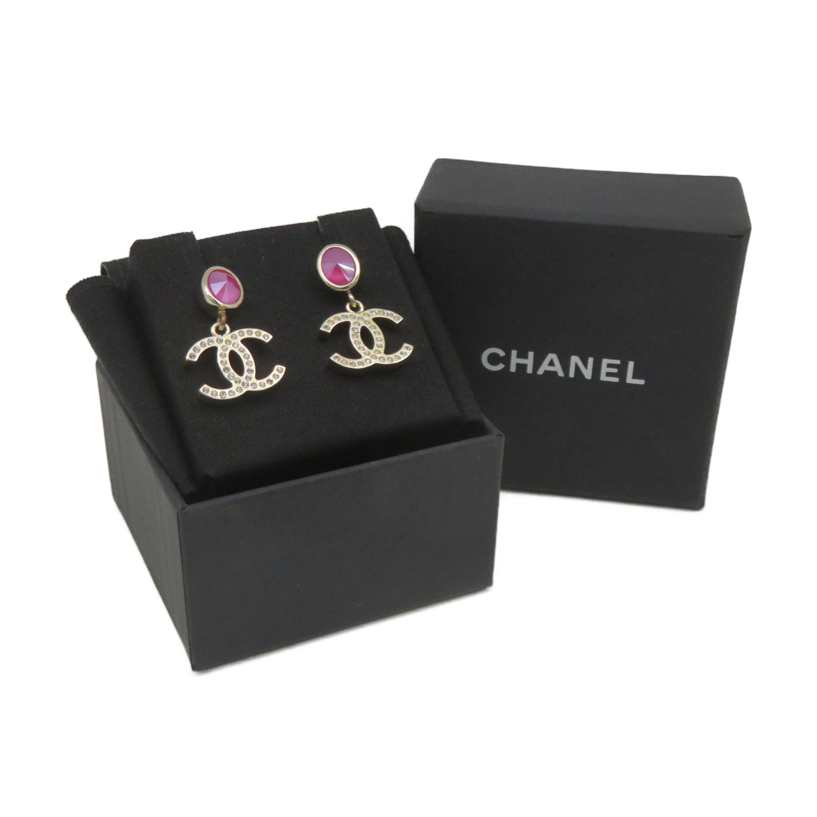 CHANEL 金属/水晶CC Earrings耳环