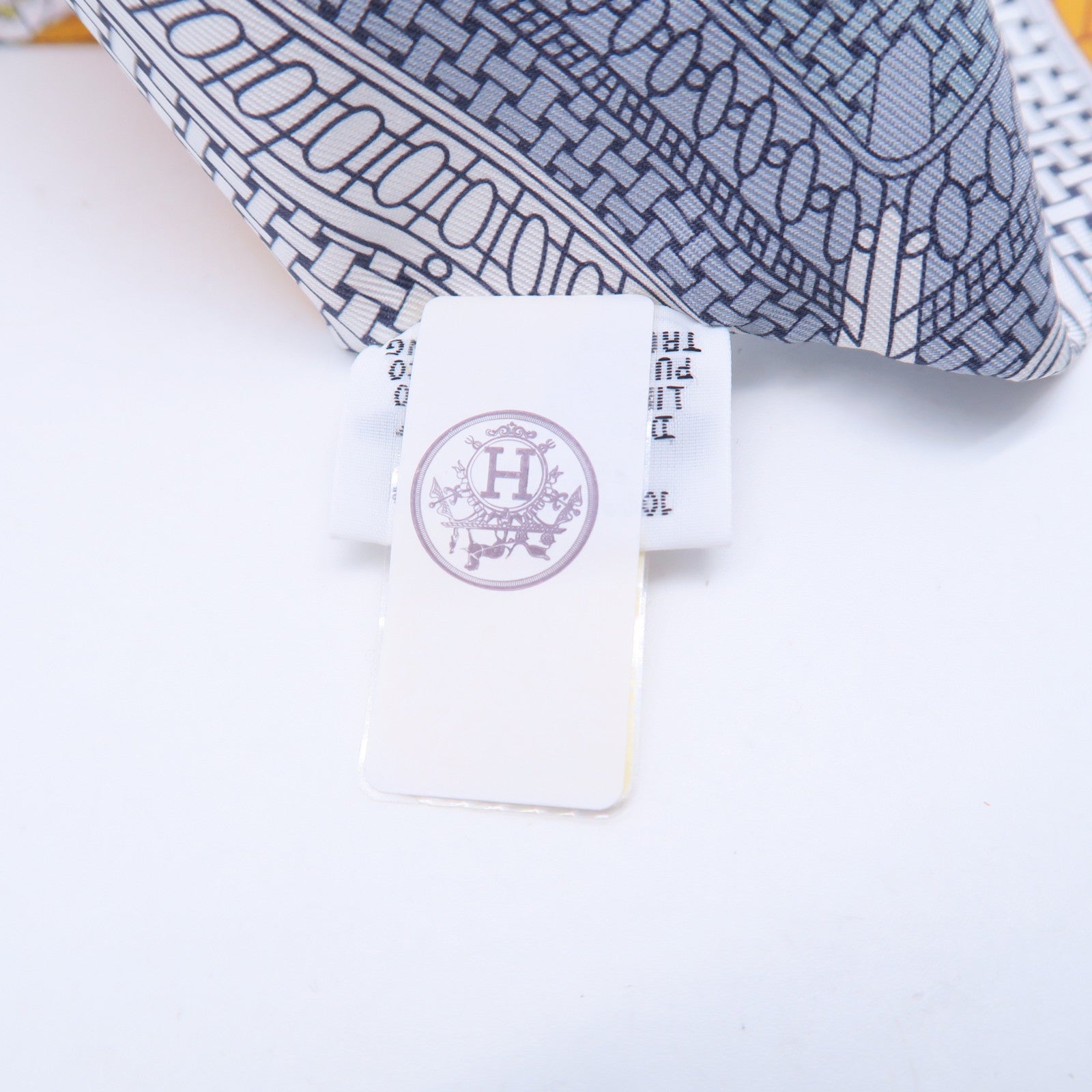 HERMES 絲質Twilly絲巾白色/淺藍色/淺綠色/黃色