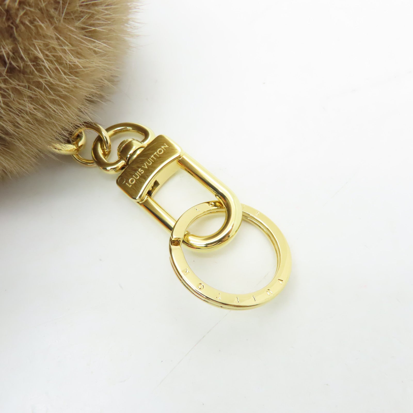 LOUIS VUITTON 毛茸Lovely Fur Key Chain金扣掛飾棕色