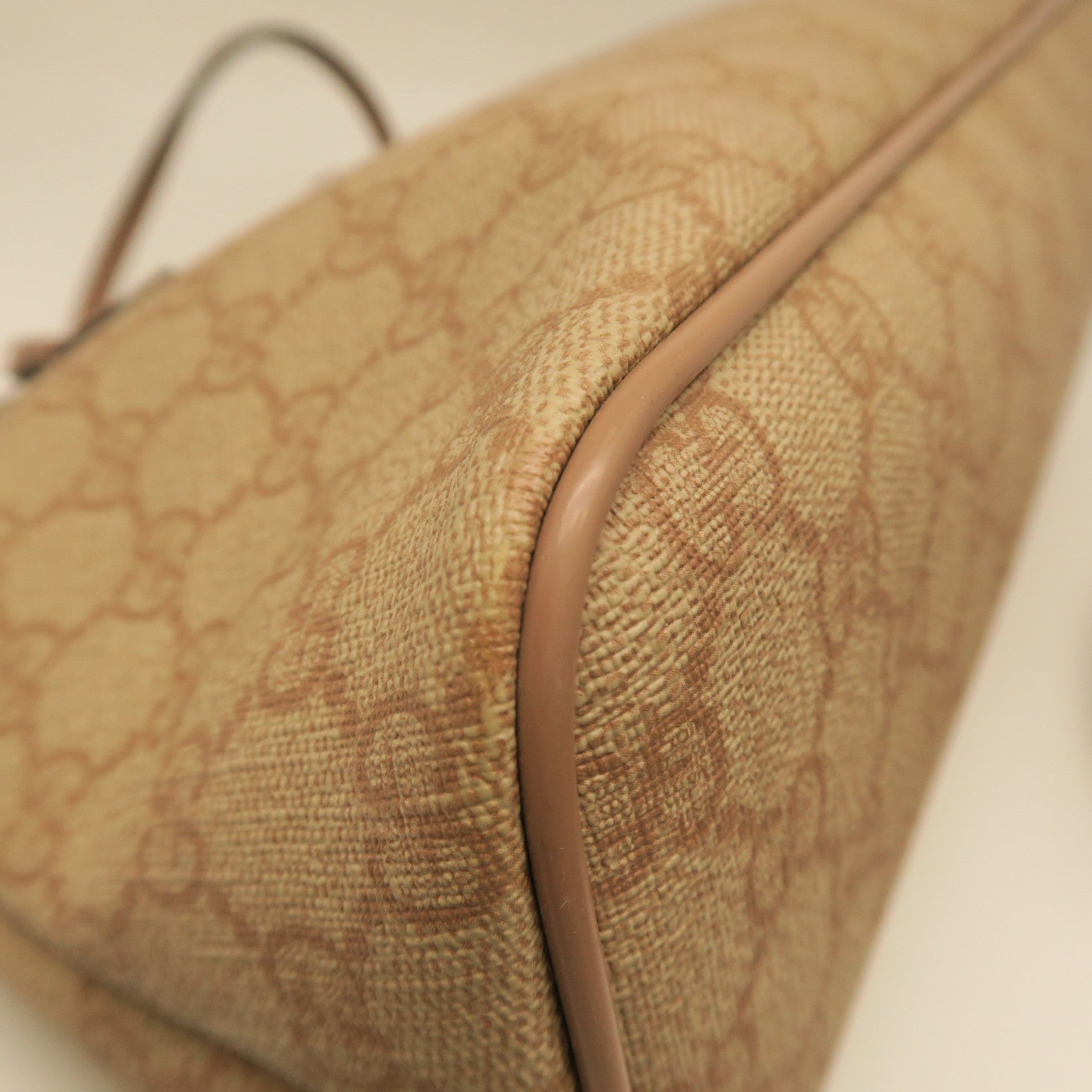 GUCCI PVC Bag銀扣手挽肩背兩用袋淺褐色/粉紅色
