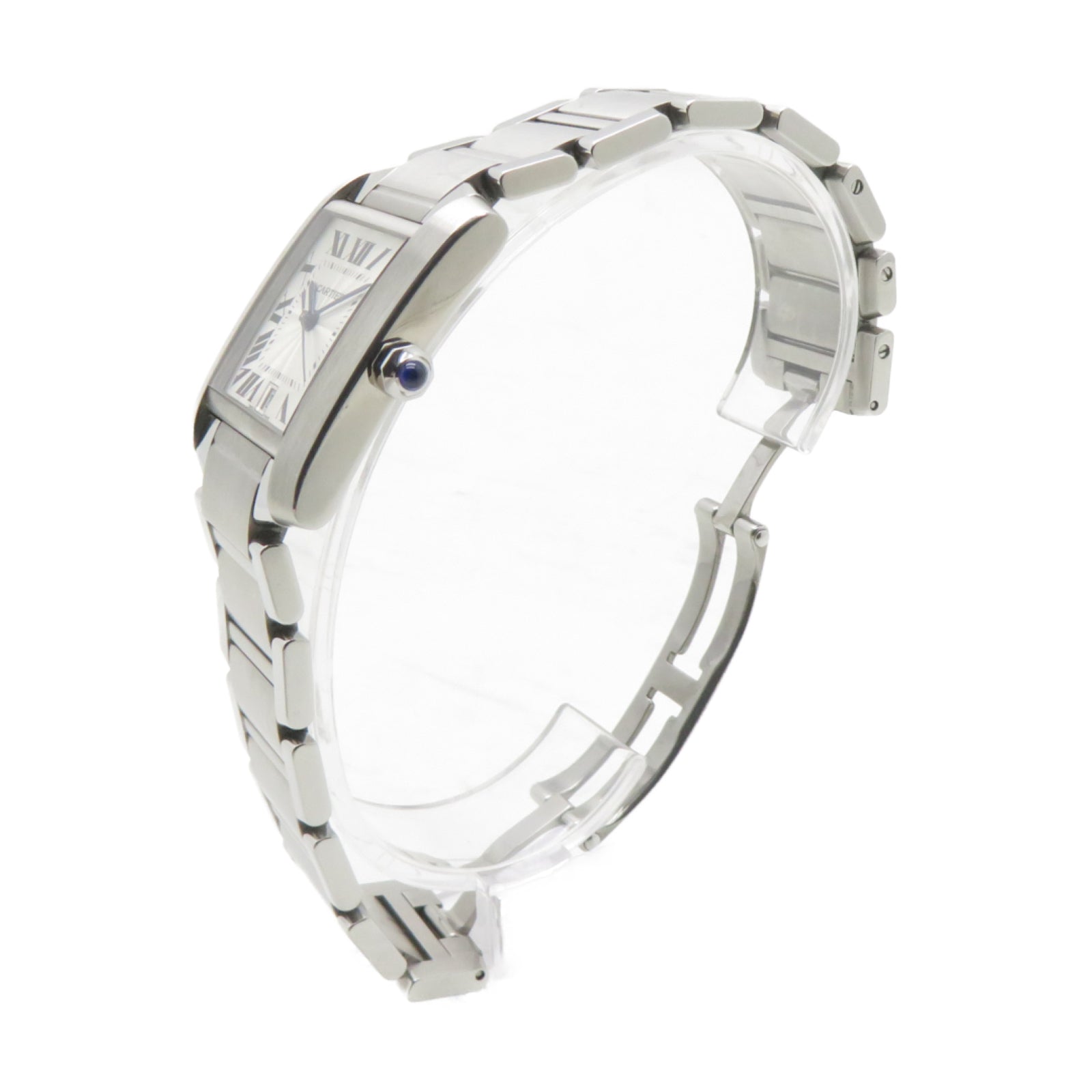 CARTIER Tank Francaise不鏽鋼自動機芯手錶白色