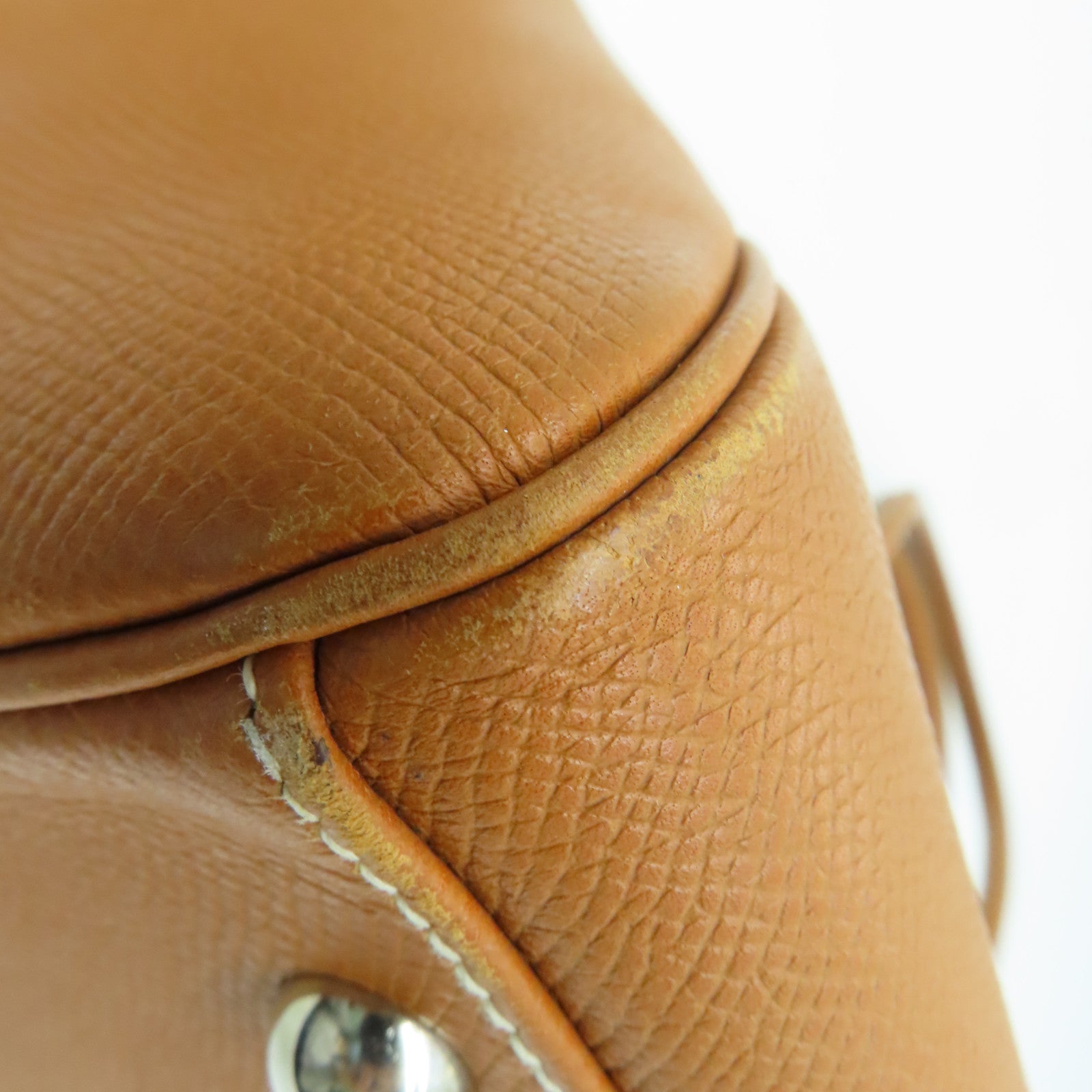 HERMES [Sharp Discount] Epsom Leather Pairs Bombay Silver Buckle Shoulder Bag Brown