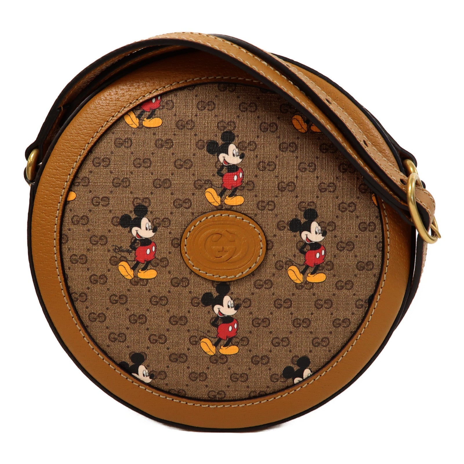 GUCCI 塗層帆布Gucci X Disney Crossbody金扣肩背袋啡色