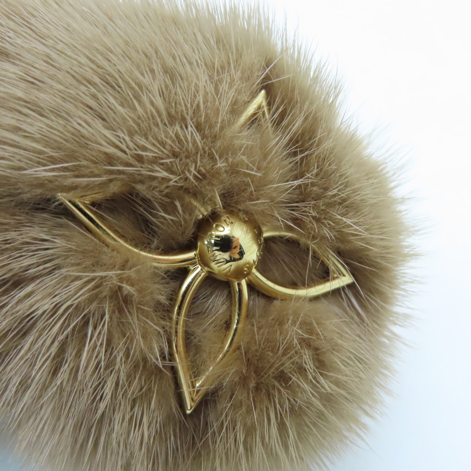 LOUIS VUITTON 毛茸Lovely Fur Key Chain金扣掛飾棕色