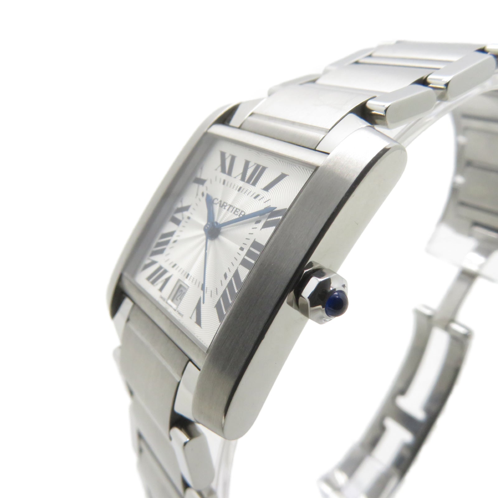 CARTIER Tank Francaise不鏽鋼自動機芯手錶白色