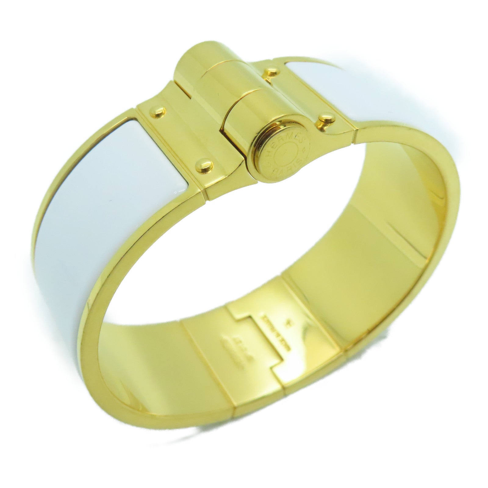 HERMES 金属/珐琅Bangle手镯白色