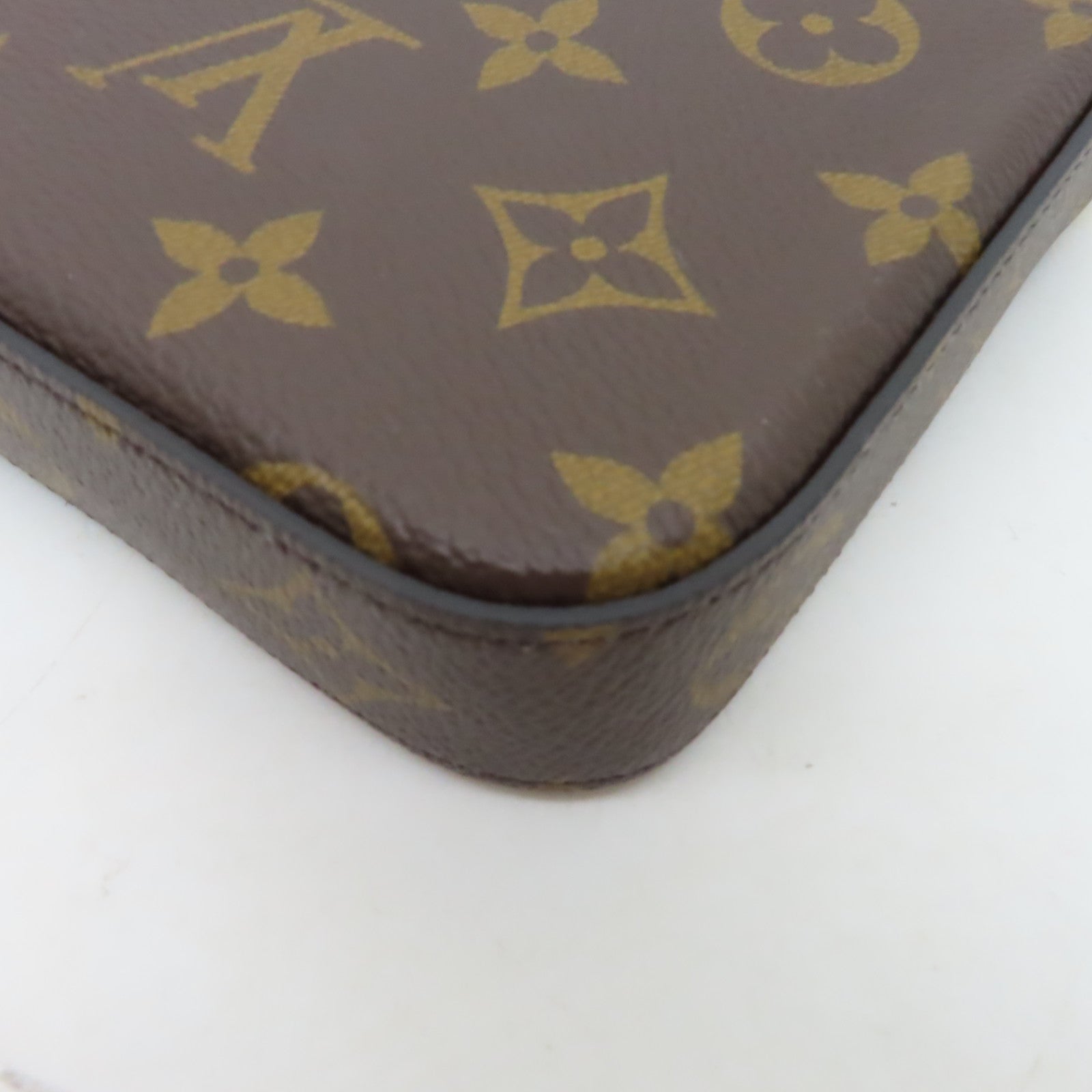 LOUIS VUITTON Monogram Felicie Pochette金扣鏈帶肩背袋啡色