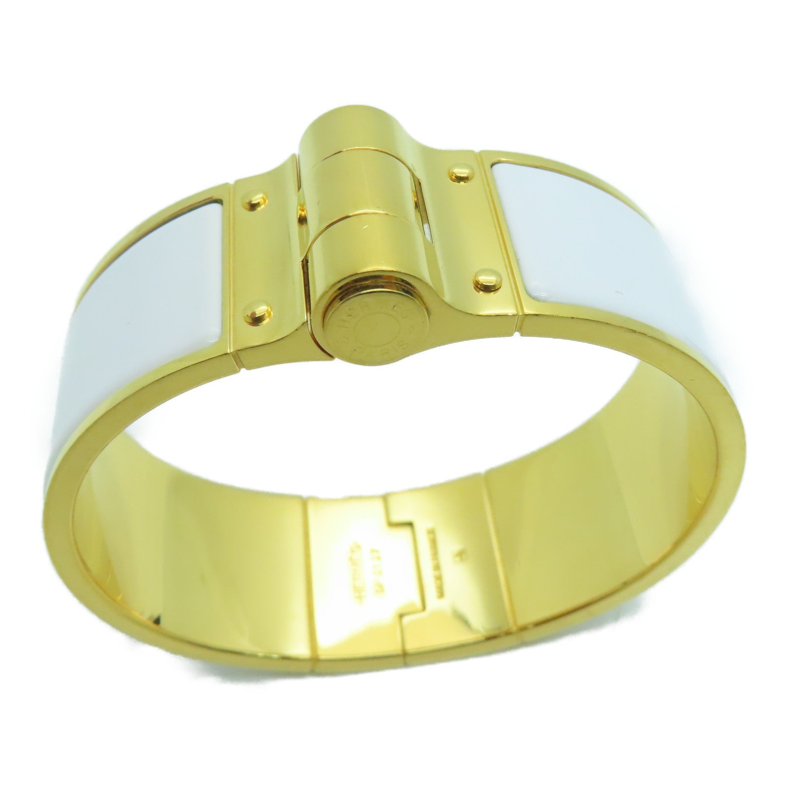 HERMES 金属/珐琅Bangle手镯白色