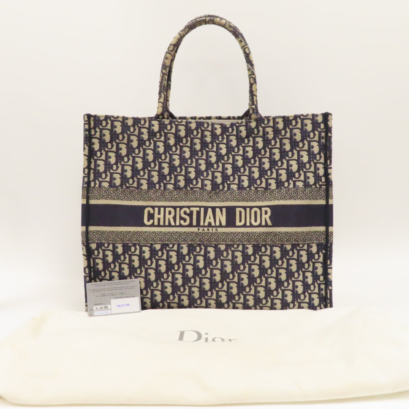 Dior 帆布Book Tote手挽袋深藍色/米色