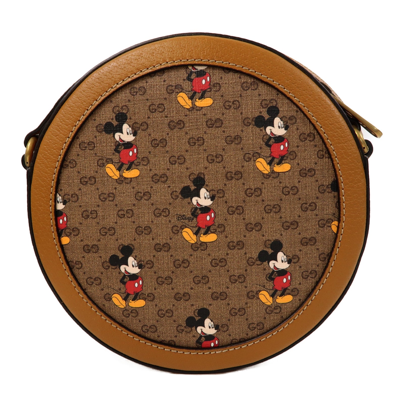 GUCCI 塗層帆布Gucci X Disney Crossbody金扣肩背袋啡色