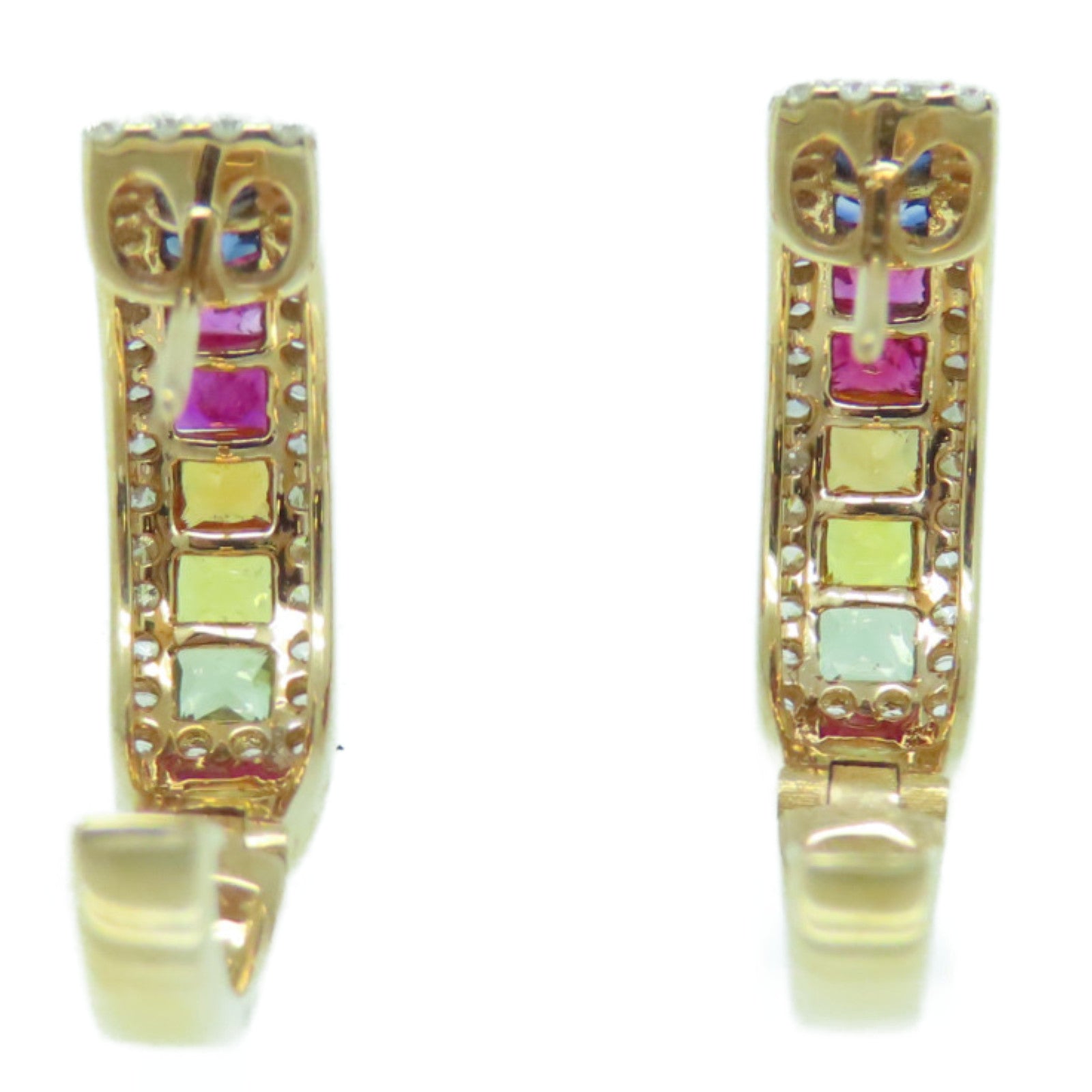 JEWELRY 【激減優惠】18K玫瑰金Multi Sapphire Diamond Earrings 1.51ct藍寶石/0.478ct鑽石耳環