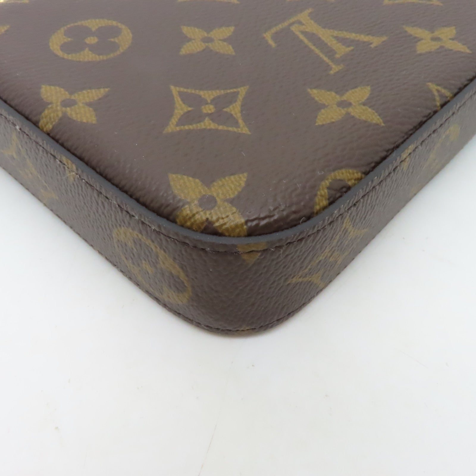 LOUIS VUITTON Monogram Felicie Pochette金扣鏈帶肩背袋啡色