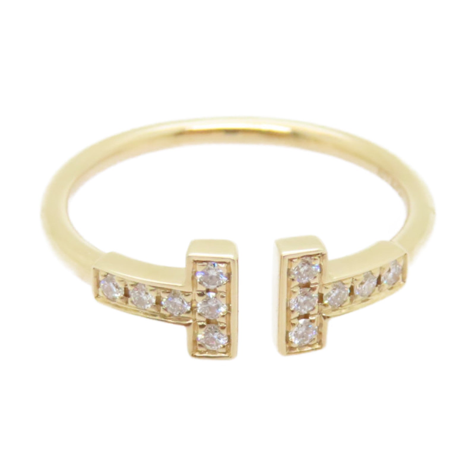 TIFFANY＆CO 18K玫瑰金T Wire Diamond Ring戒指US#6.75