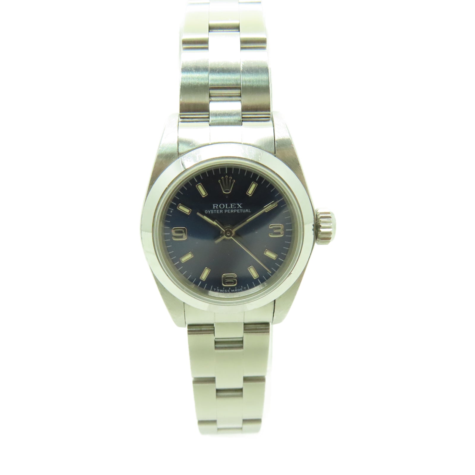 ROLEX Oyster Perpetual 26mm不鏽鋼手錶自動機芯海軍藍色