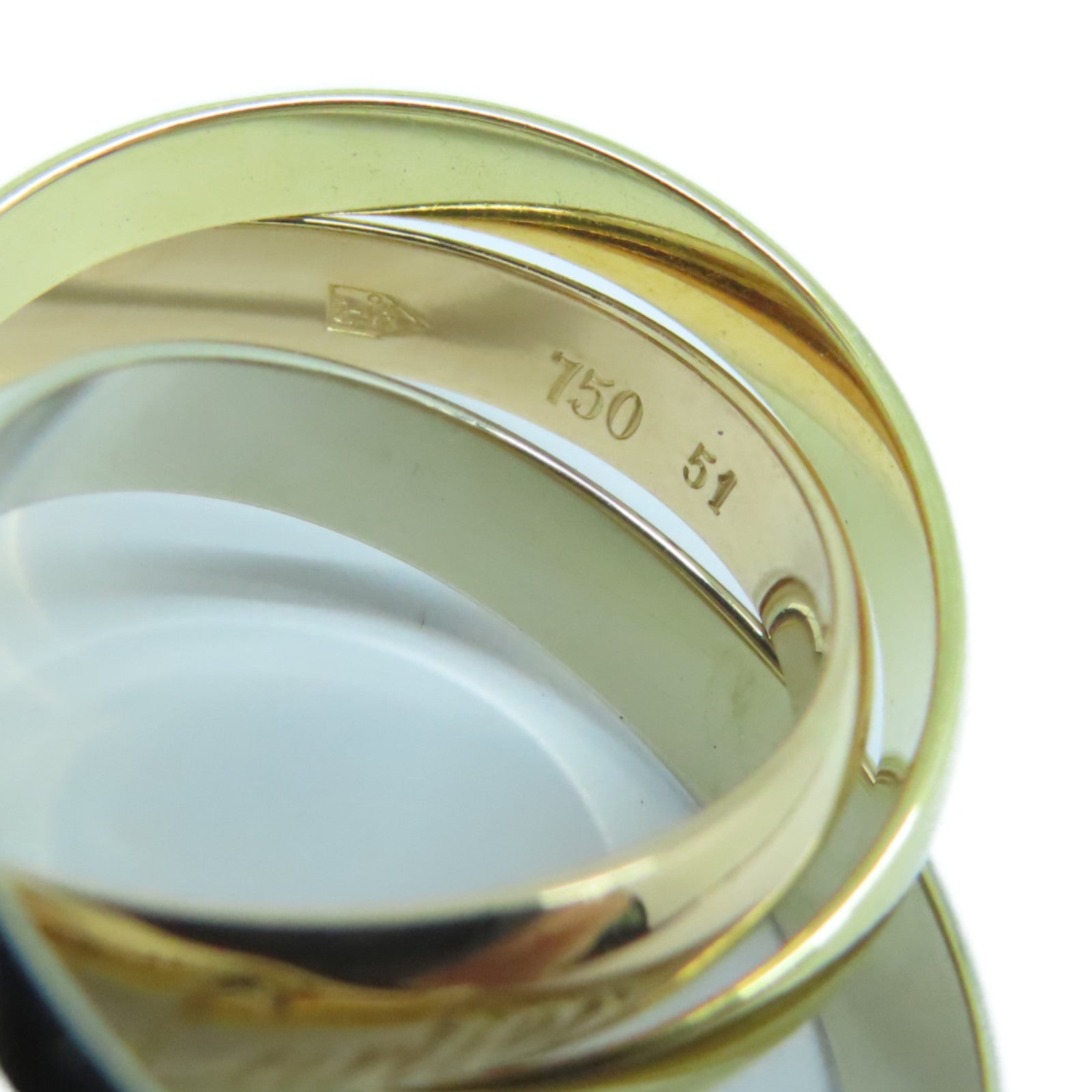 CARTIER 18K黃金/玫瑰金/白金Trinity Ring 2.8mm戒指US#5.75/Cartier#51金色/粉金色/銀色