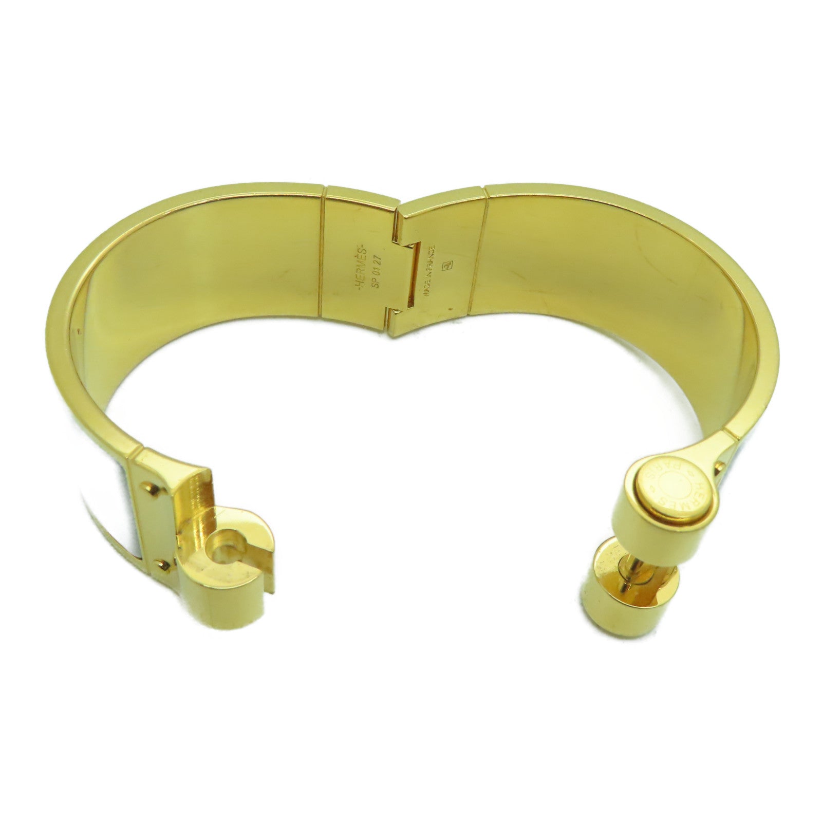 HERMES 金属/珐琅Bangle手镯白色