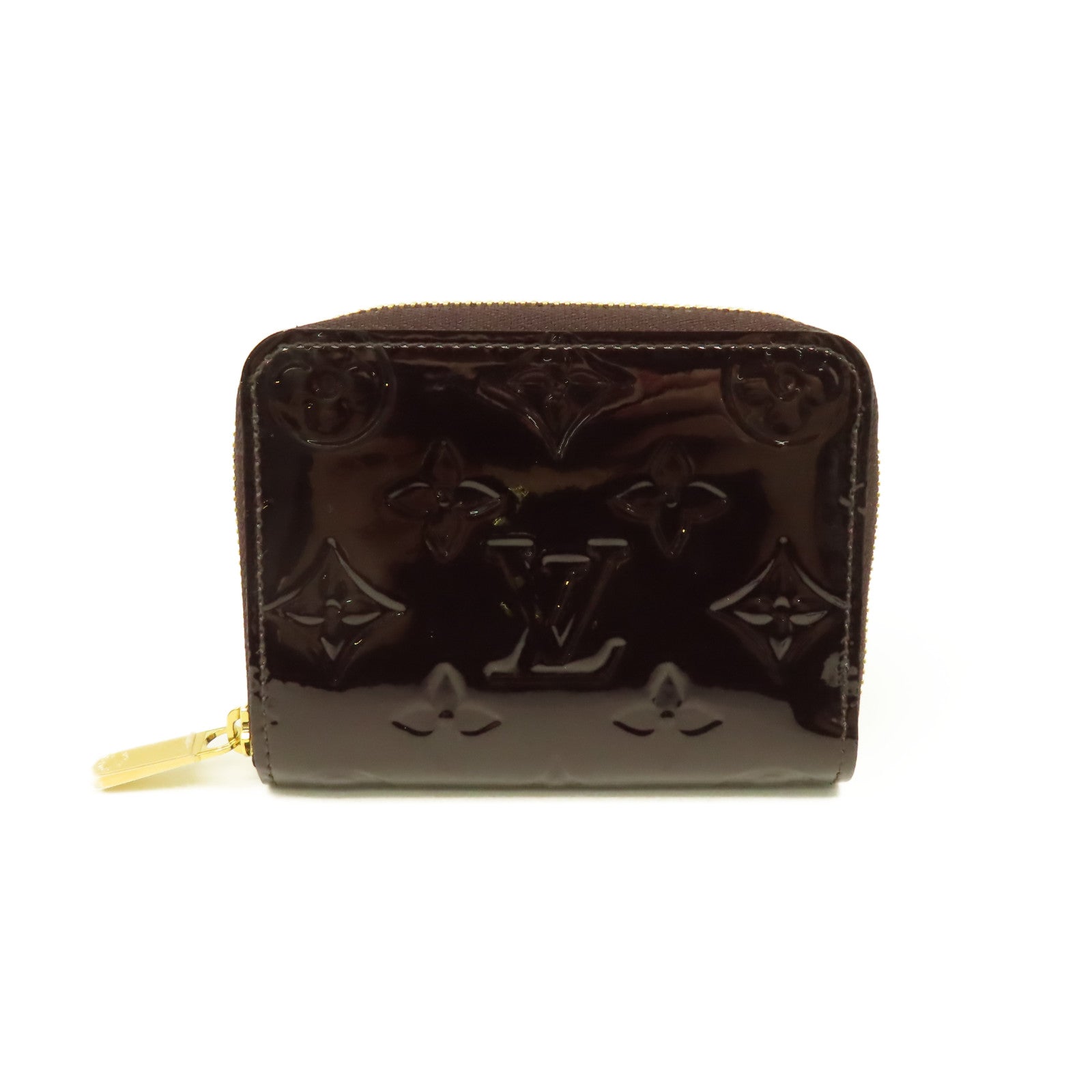 LOUIS VUITTON Mono-Vernis Card Coin Case金扣零錢卡套酒紅色
