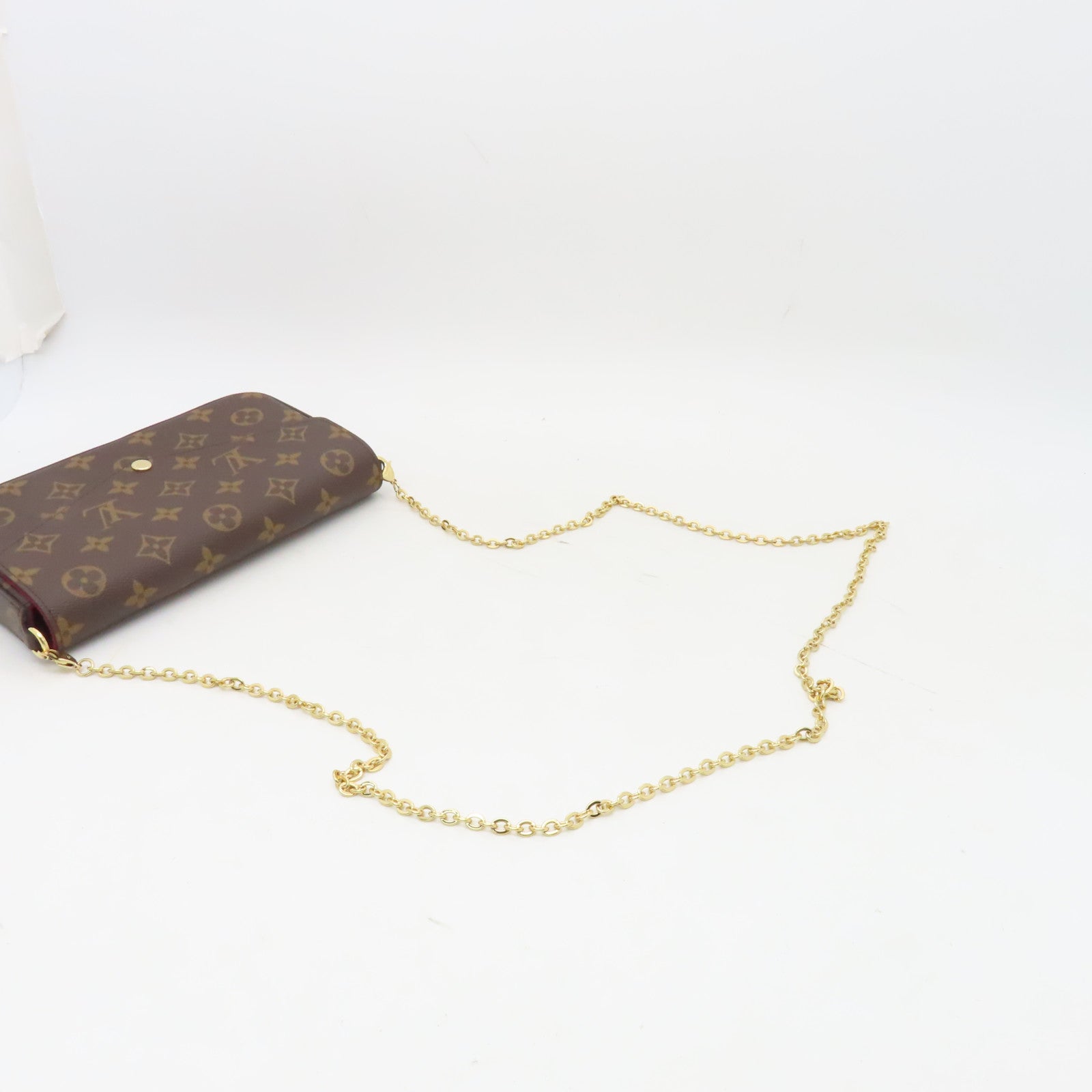LOUIS VUITTON Monogram Felicie Pochette金扣鏈帶肩背袋啡色