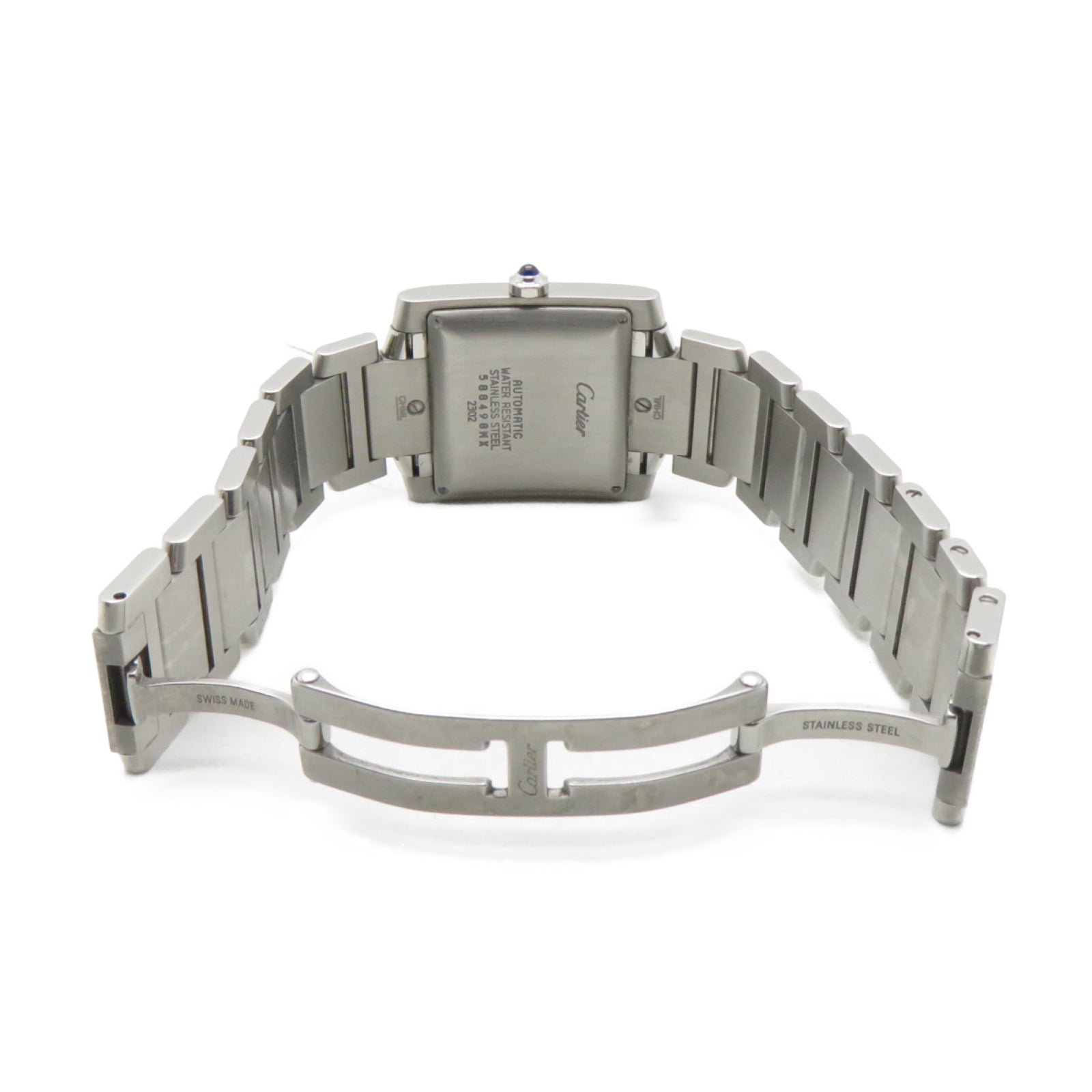 CARTIER Tank Francaise不鏽鋼自動機芯手錶白色