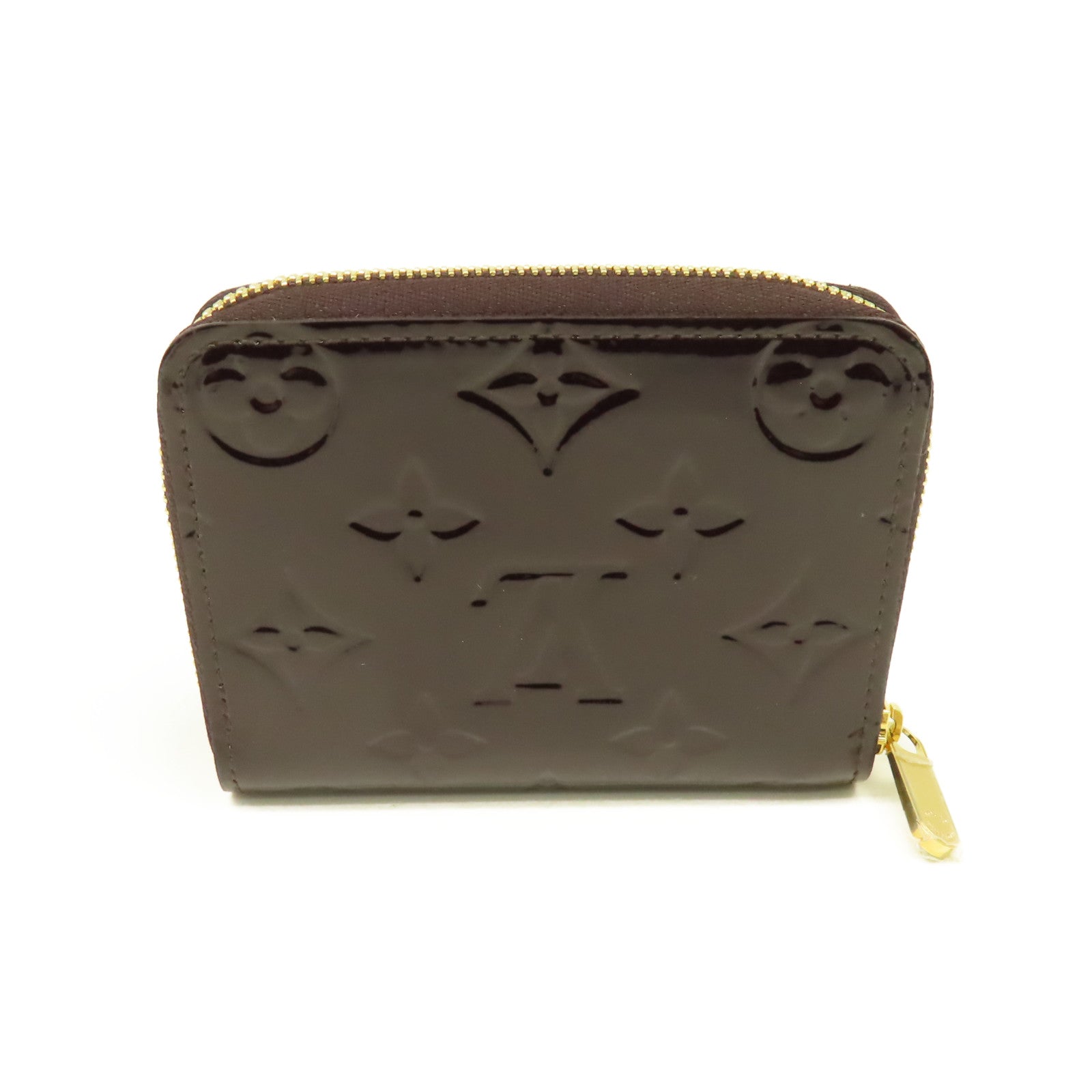 LOUIS VUITTON Mono-Vernis Card Coin Case金扣零錢卡套酒紅色
