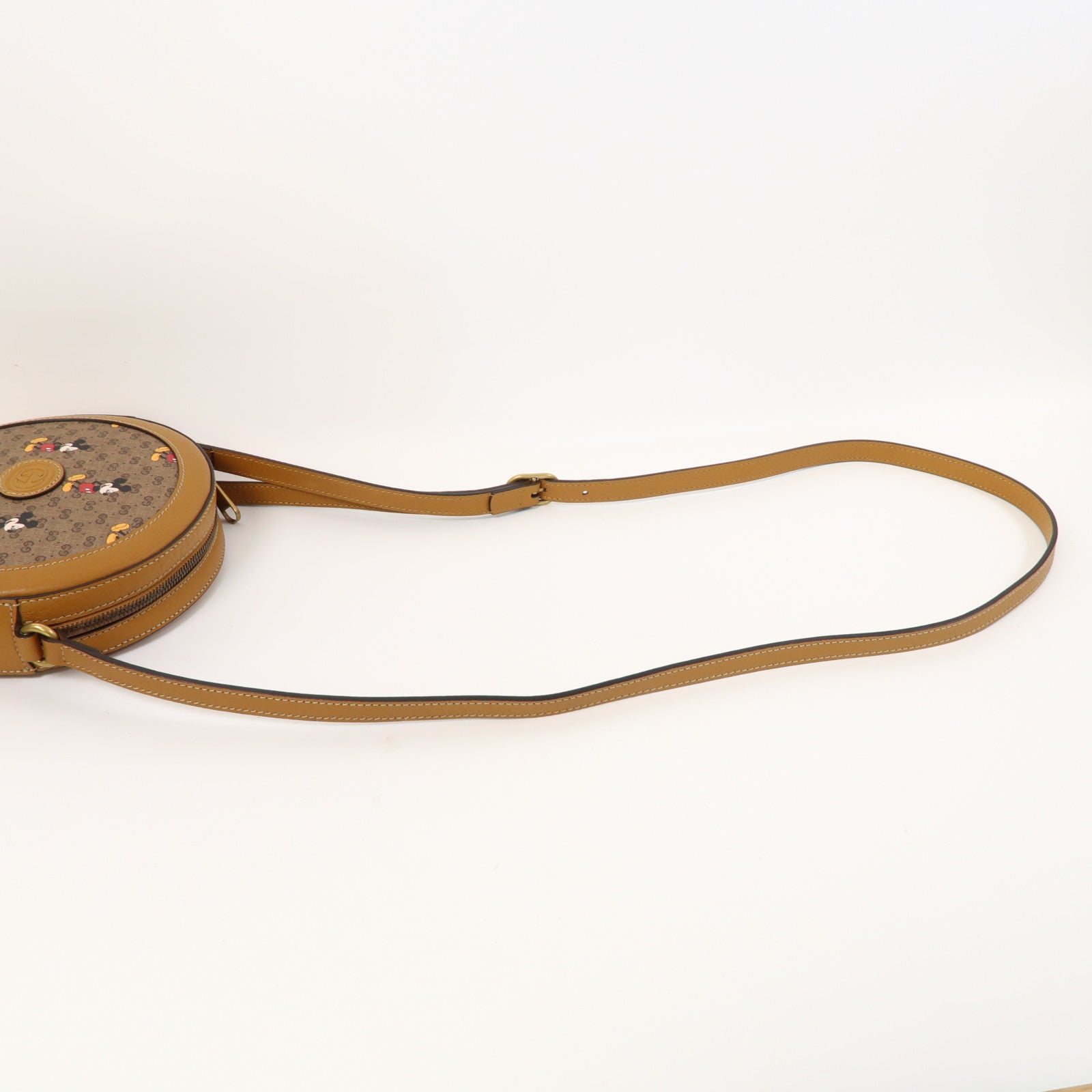 GUCCI 塗層帆布Gucci X Disney Crossbody金扣肩背袋啡色