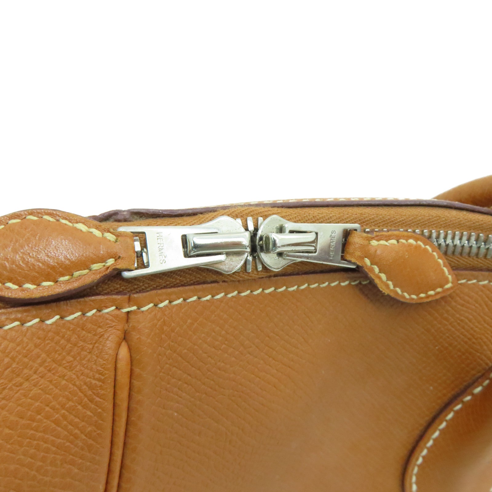 HERMES [Sharp Discount] Epsom Leather Pairs Bombay Silver Buckle Shoulder Bag Brown