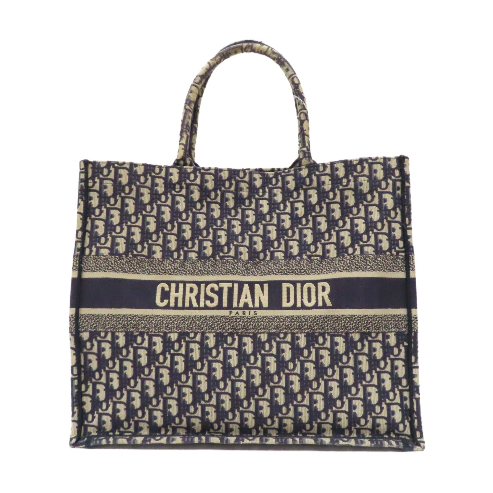 Dior 帆布Book Tote手挽袋深藍色/米色