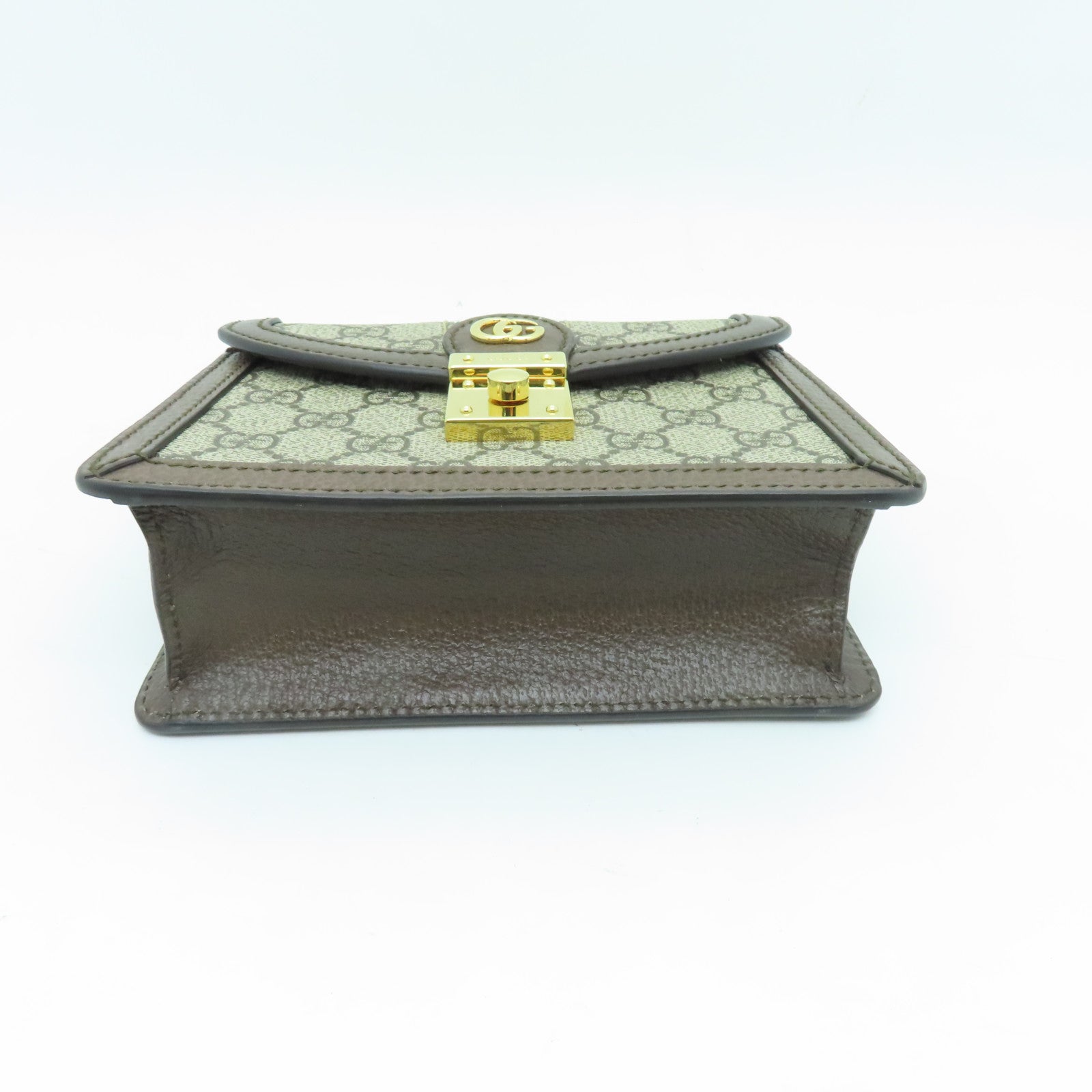GUCCI 塗層帆布Ophidia GG金扣手挽肩背兩用袋棕色