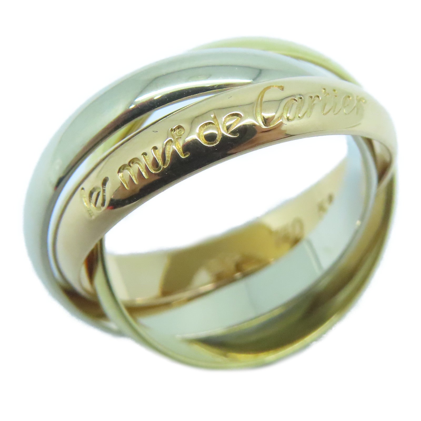 CARTIER 18K黃金/玫瑰金/白金Trinity Ring 2.8mm戒指US#5.75/Cartier#51金色/粉金色/銀色