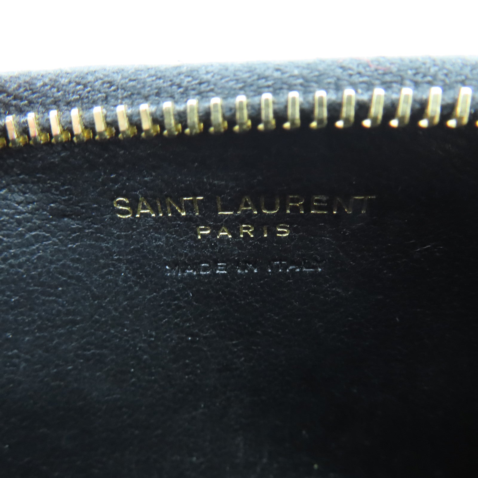 SAINT LAURENT 斜紋牛皮皮革Card Case金扣卡片包黑色