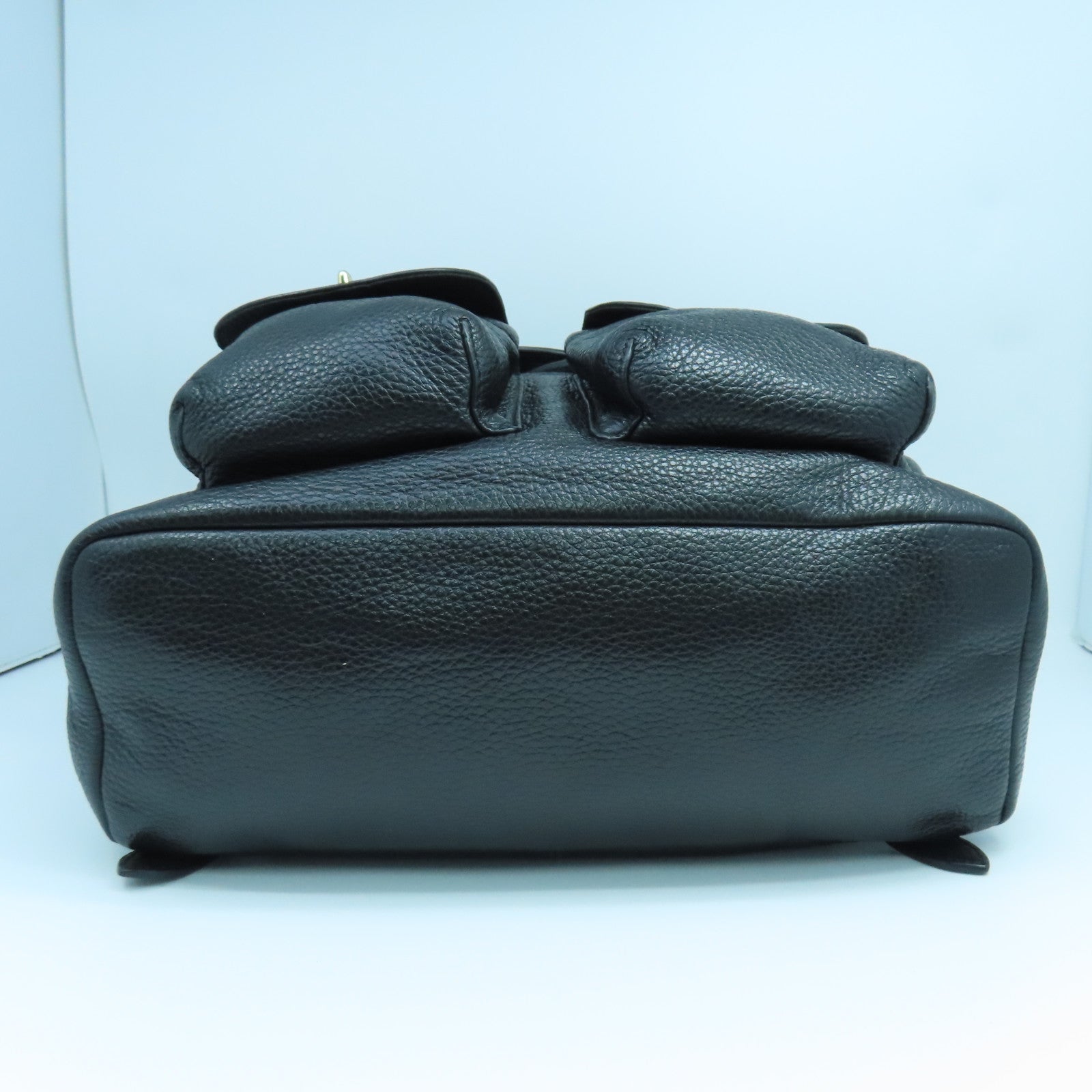 COACH 牛皮皮革Rucksack金扣背包黑色