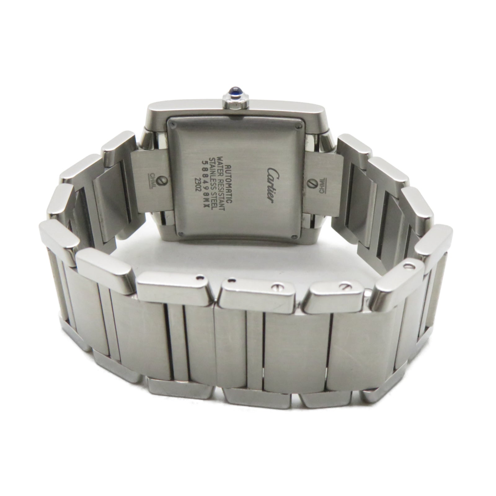 CARTIER Tank Francaise不鏽鋼自動機芯手錶白色