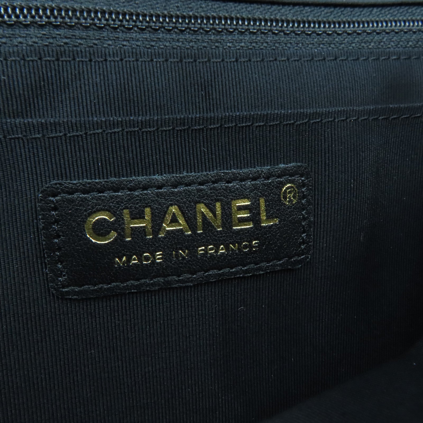 CHANEL Rhombus Canvas Chain Shoulder Gold Buckle Shoulder Bag Black