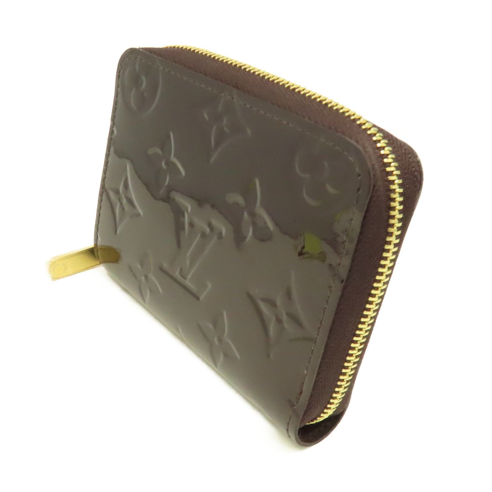 LOUIS VUITTON Mono-Vernis Card Coin Case金扣零錢卡套酒紅色