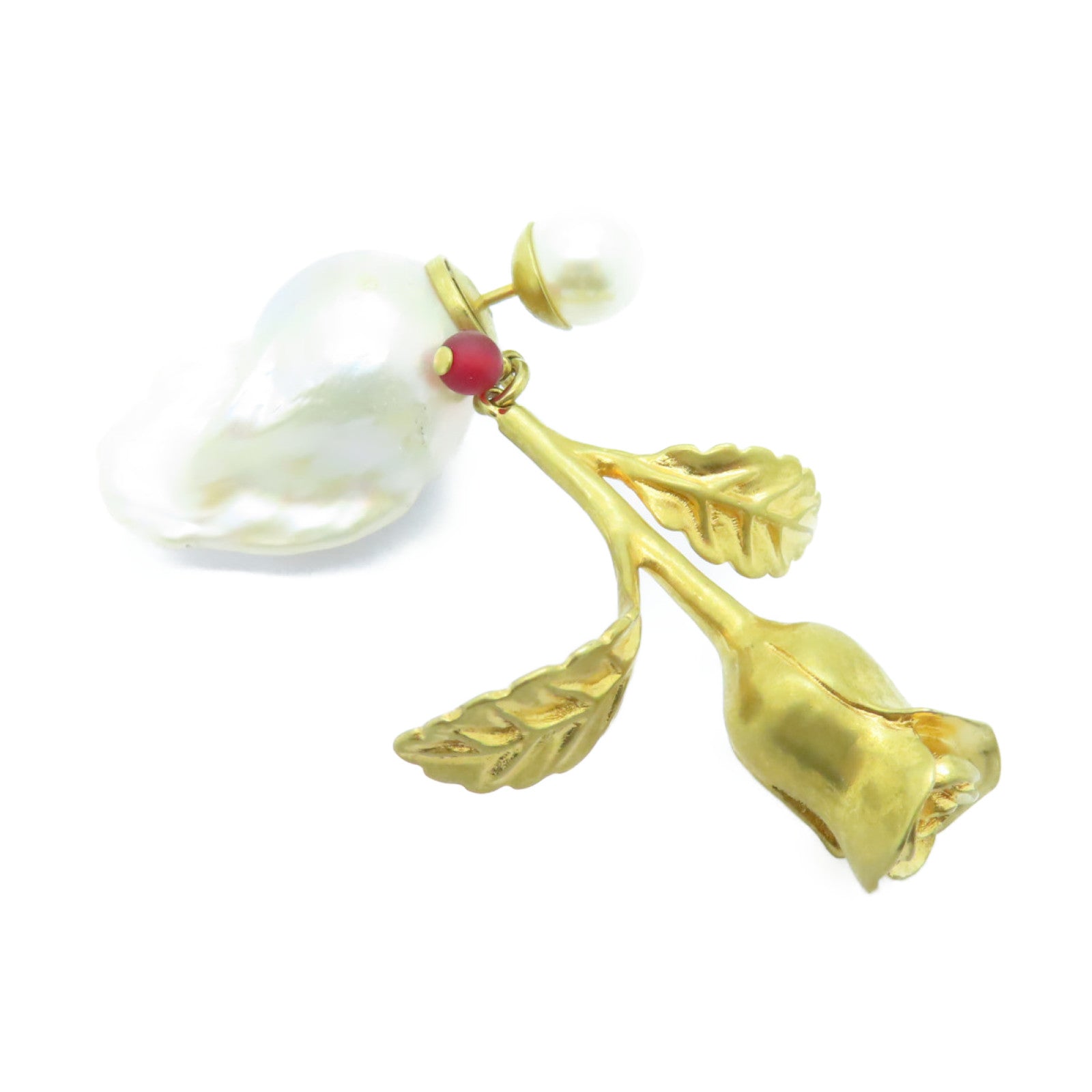 Dior 金屬/PVC Earrings耳環白色/金色