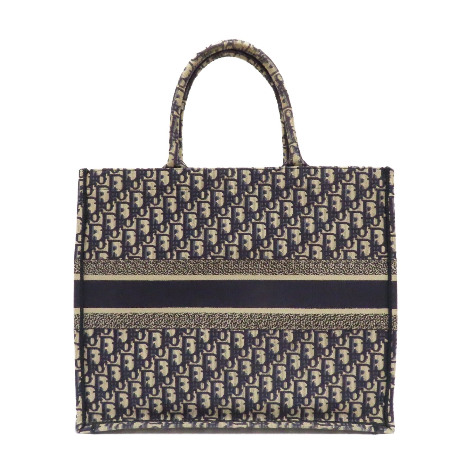 Dior 帆布Book Tote手挽袋深藍色/米色