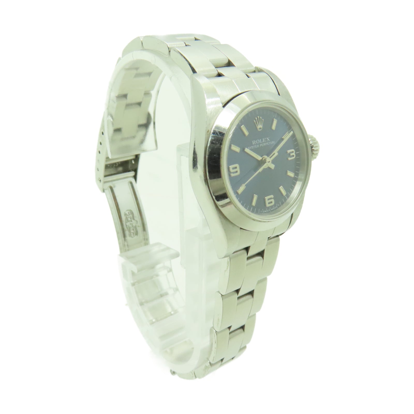 ROLEX Oyster Perpetual 26mm不鏽鋼手錶自動機芯海軍藍色