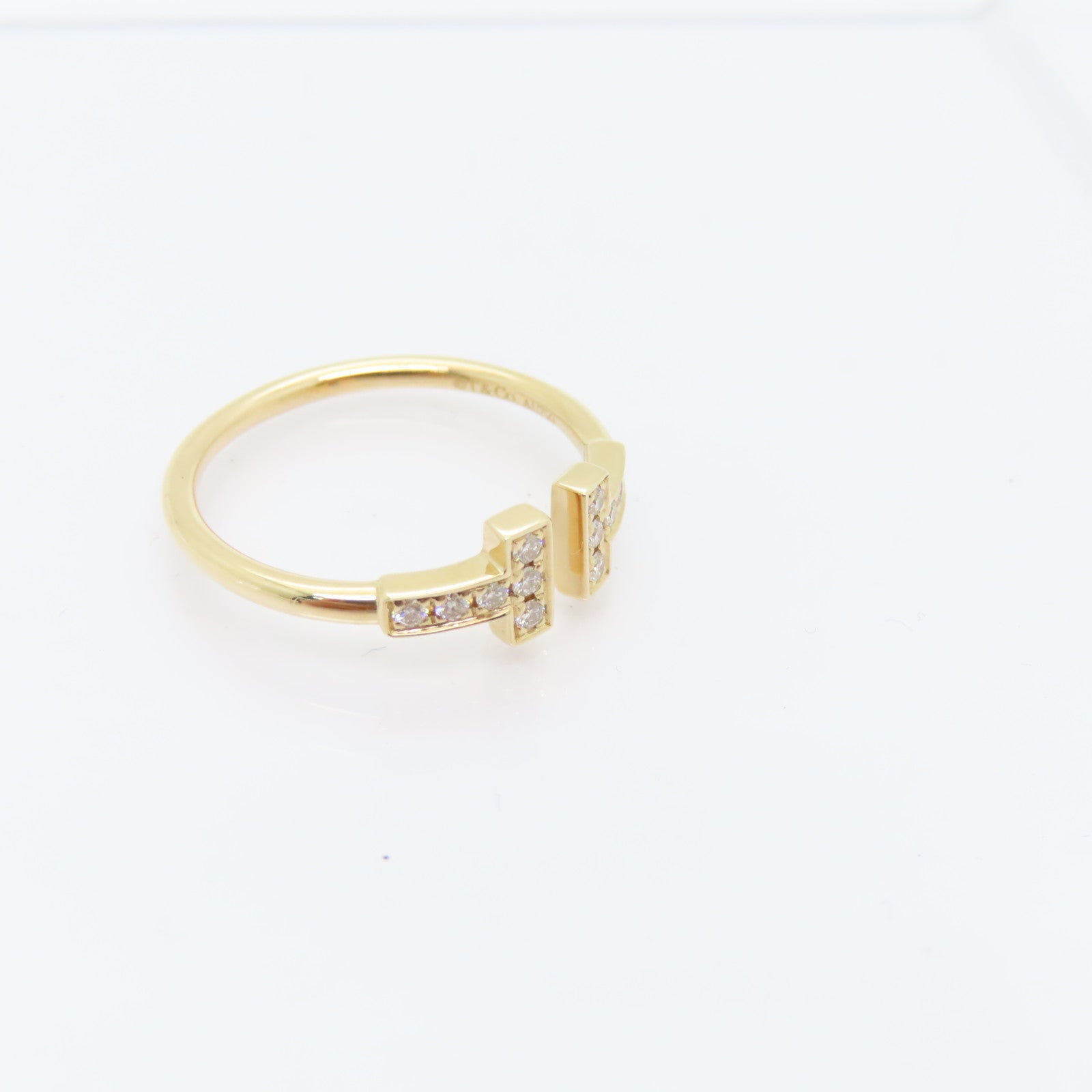 TIFFANY＆CO 18K玫瑰金T Wire Diamond Ring戒指US#6.75