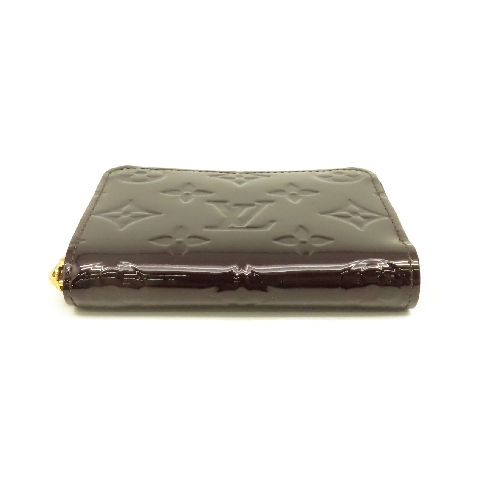 LOUIS VUITTON Mono-Vernis Card Coin Case金扣零錢卡套酒紅色