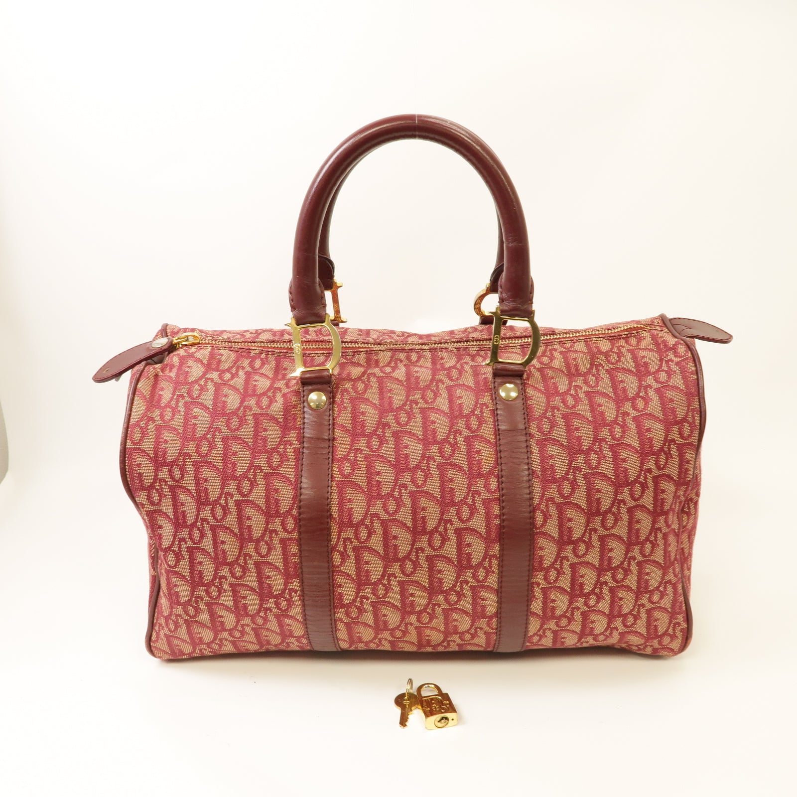 Dior 帆布Handbag金扣手挽袋紅色