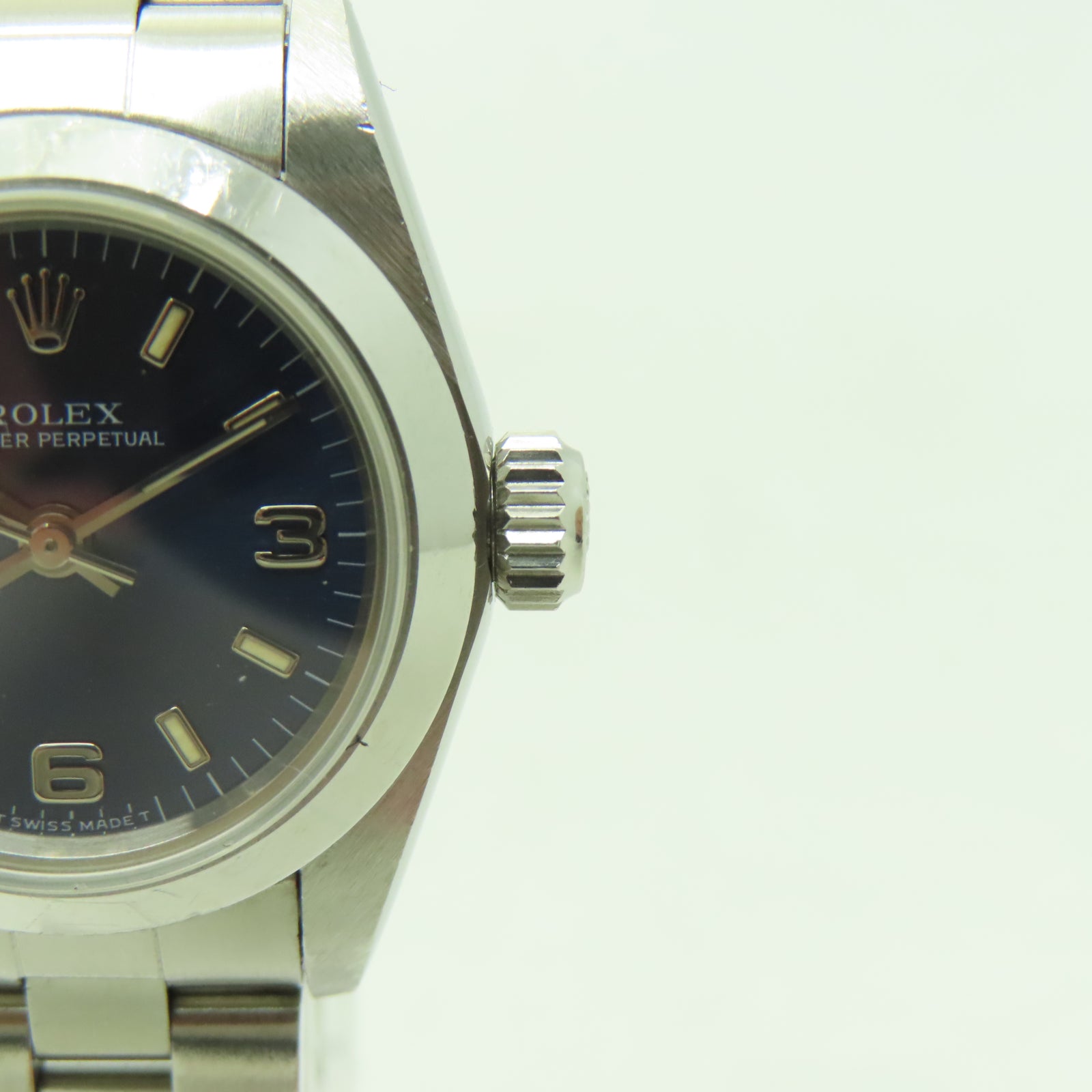 ROLEX Oyster Perpetual 26mm不鏽鋼手錶自動機芯海軍藍色