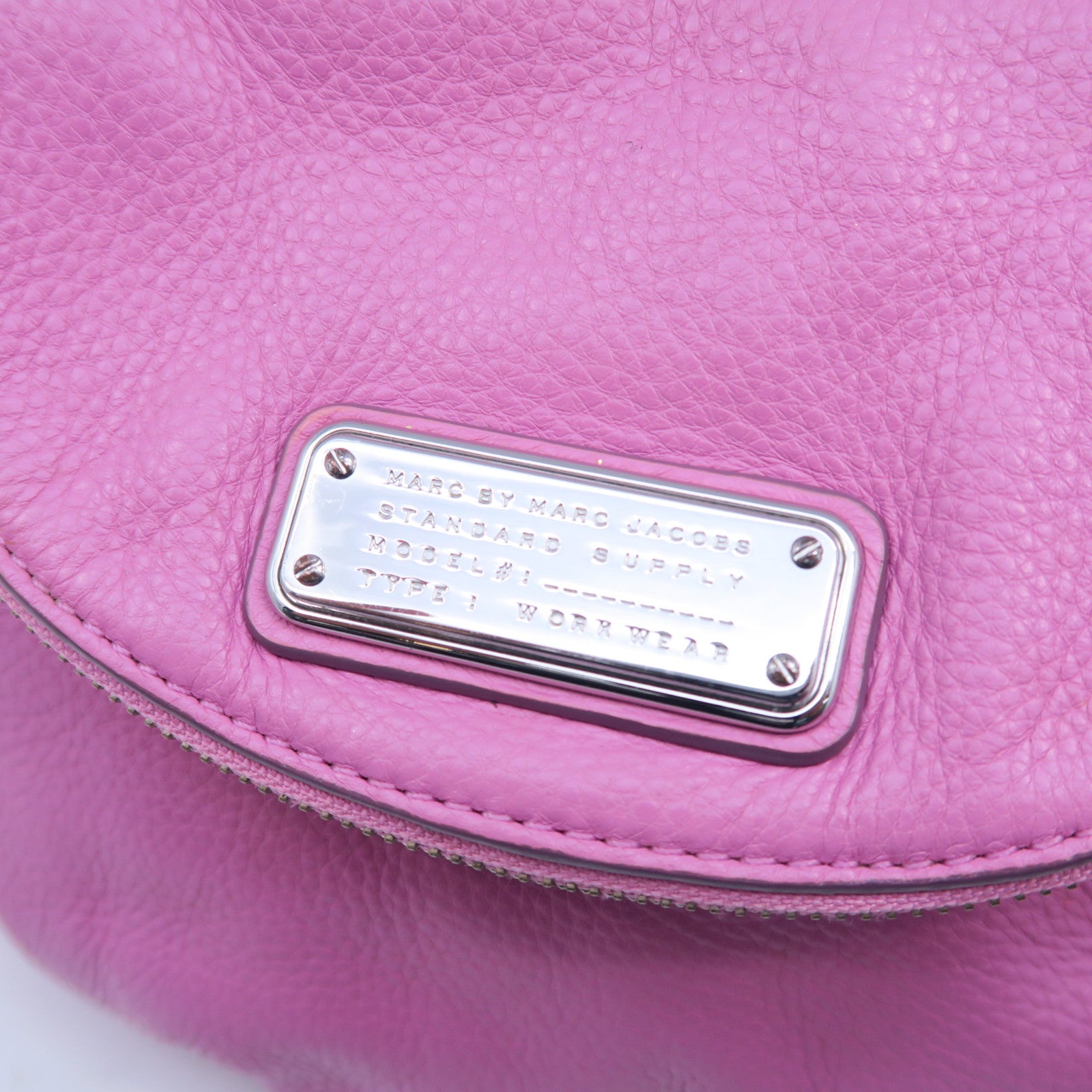 MARC BY MARC JACOBS 牛皮皮革Shoulder Bag銀扣肩背袋粉紅色