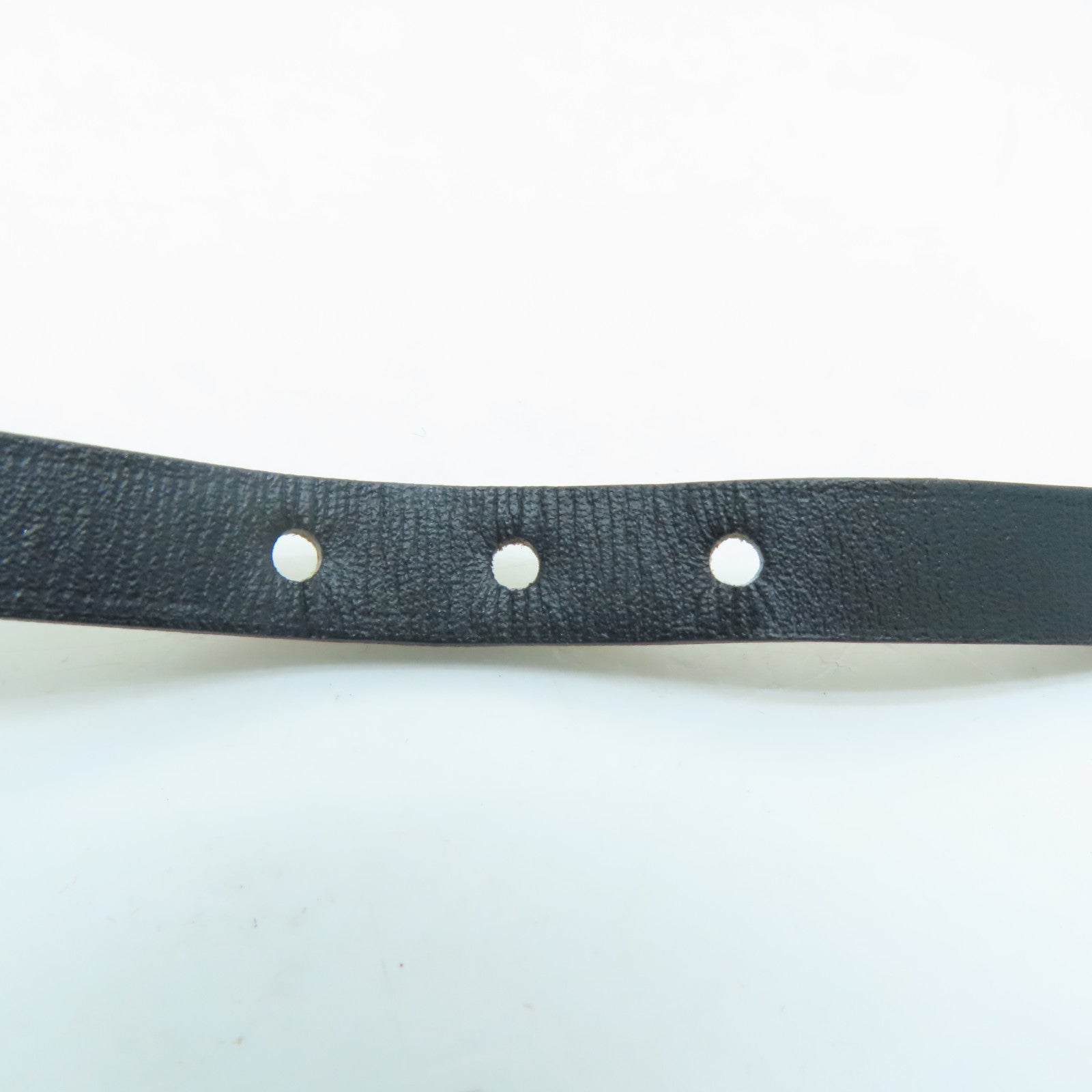 HERMES Swift Leather Behapi Double Tour Silver Buckle Bracelet Black